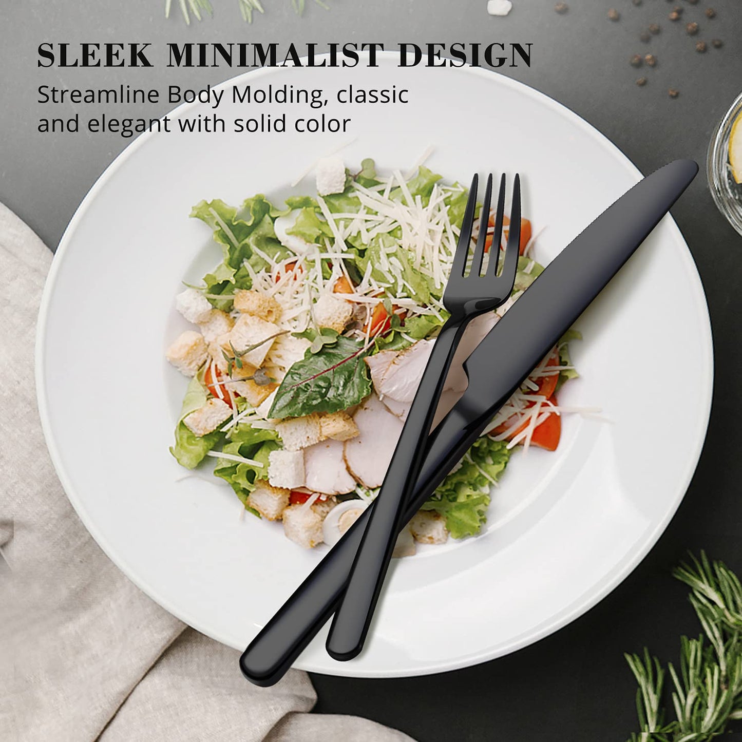KINGSTONE Besteckset, 20-teiliges Besteckset für 4 Personen, Besteck aus Edelstahl 18/10, hochglanzpoliert, spülmaschinenfest, für Zuhause, Restaurant, Hochzeit, Party (Silber, 20-teilig für 4)