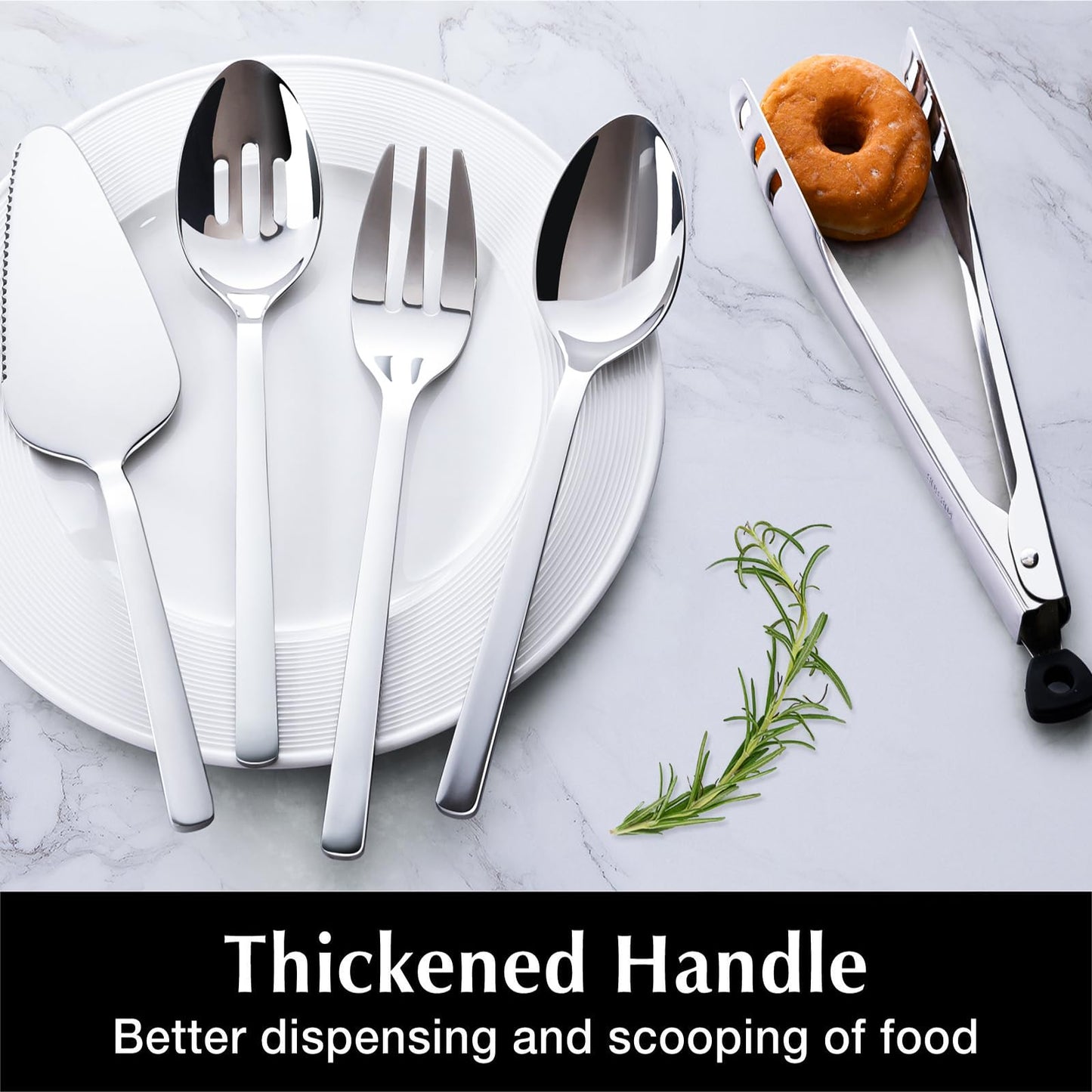 KINGSTONE Besteckset, 20-teiliges Besteckset für 4 Personen, Besteck aus Edelstahl 18/10, hochglanzpoliert, spülmaschinenfest, für Zuhause, Restaurant, Hochzeit, Party (Silber, 20-teilig für 4)