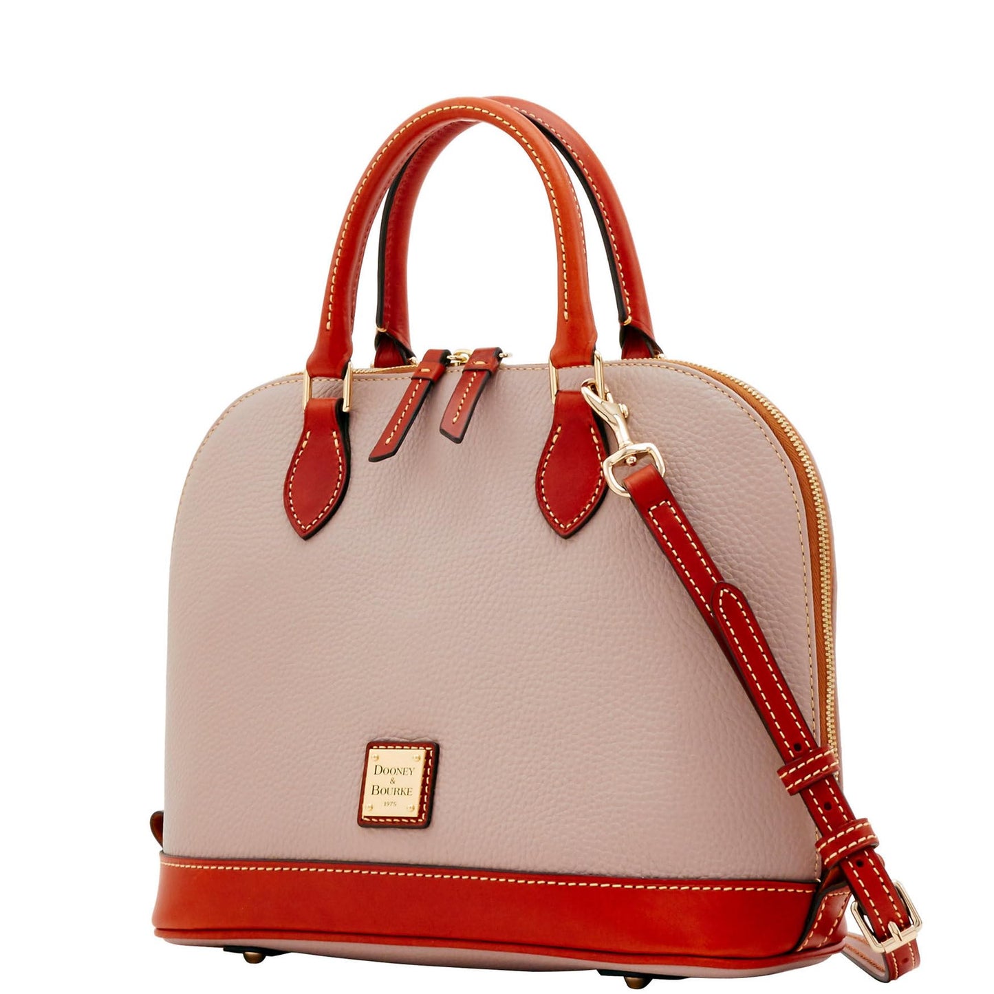 Dooney & Bourke Women's Zip Zip Satchel in Pebble Grain Leather, Large Handbag with Adjustable & Detachable Shoulder Strap