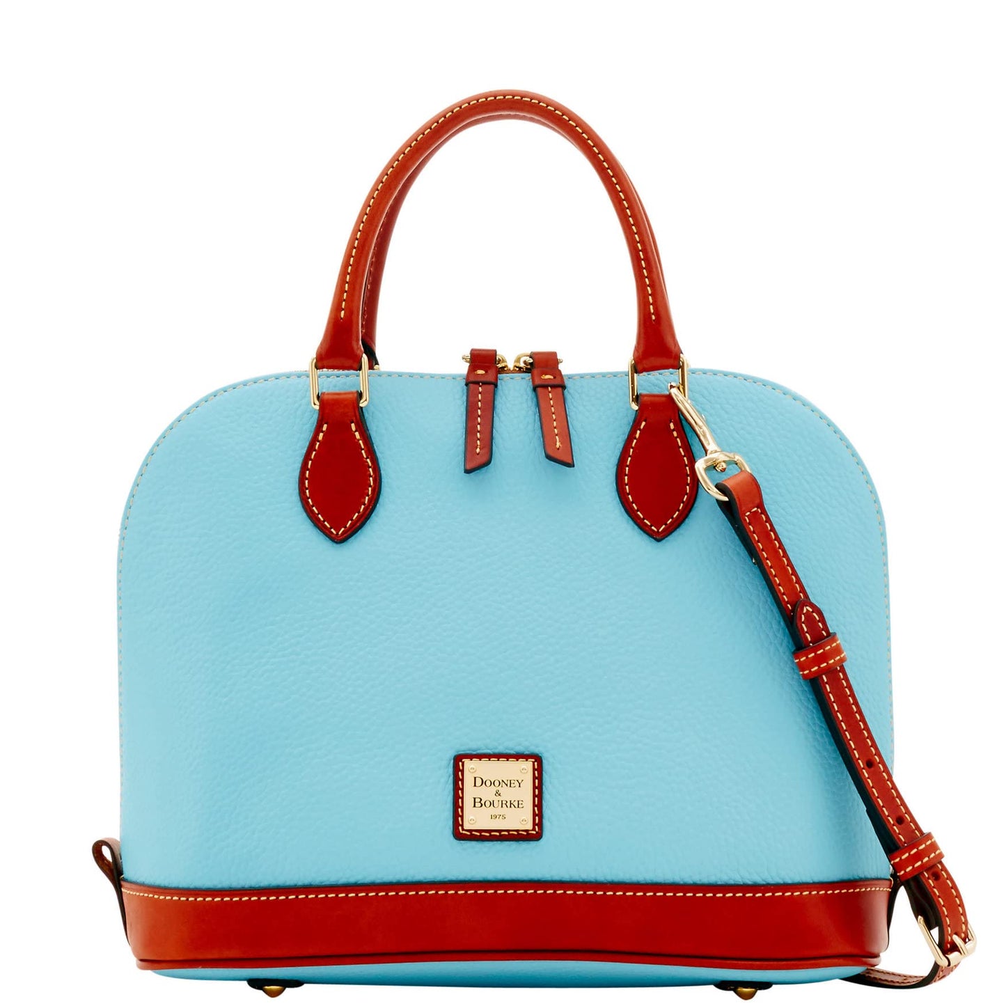 Dooney & Bourke Women's Zip Zip Satchel in Pebble Grain Leather, Large Handbag with Adjustable & Detachable Shoulder Strap