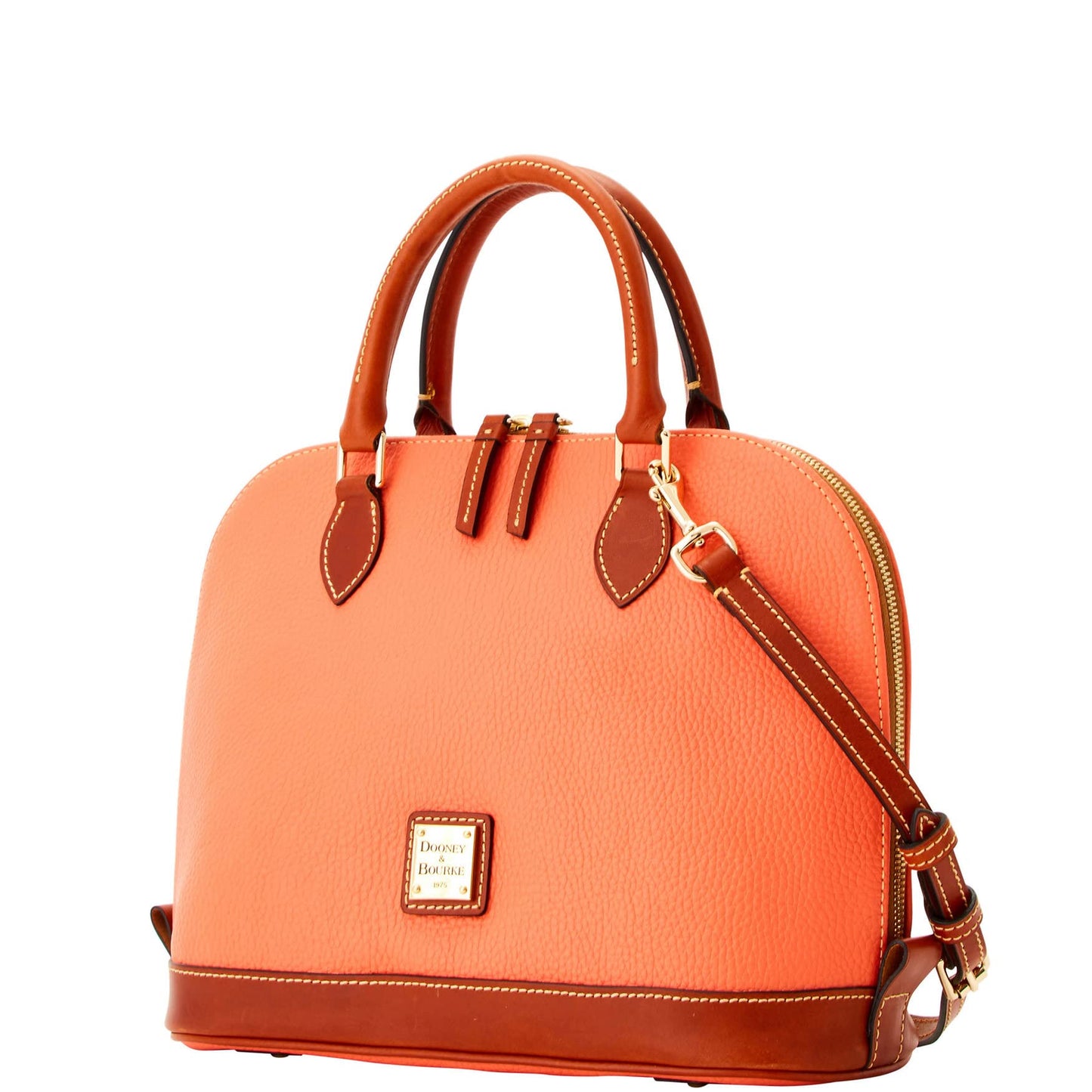 Dooney & Bourke Women's Zip Zip Satchel in Pebble Grain Leather, Large Handbag with Adjustable & Detachable Shoulder Strap