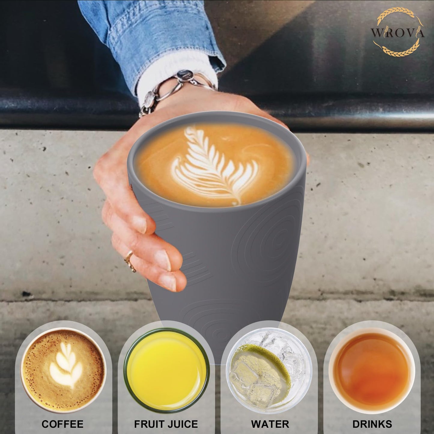 Wheat Straw Cups 8 PCS Good Alternative to Plastic Reusable Cups 20 oz Unbreakable Drinking Cup Reusable Dishwasher Safe Water Plastic Glasses Colorful Series