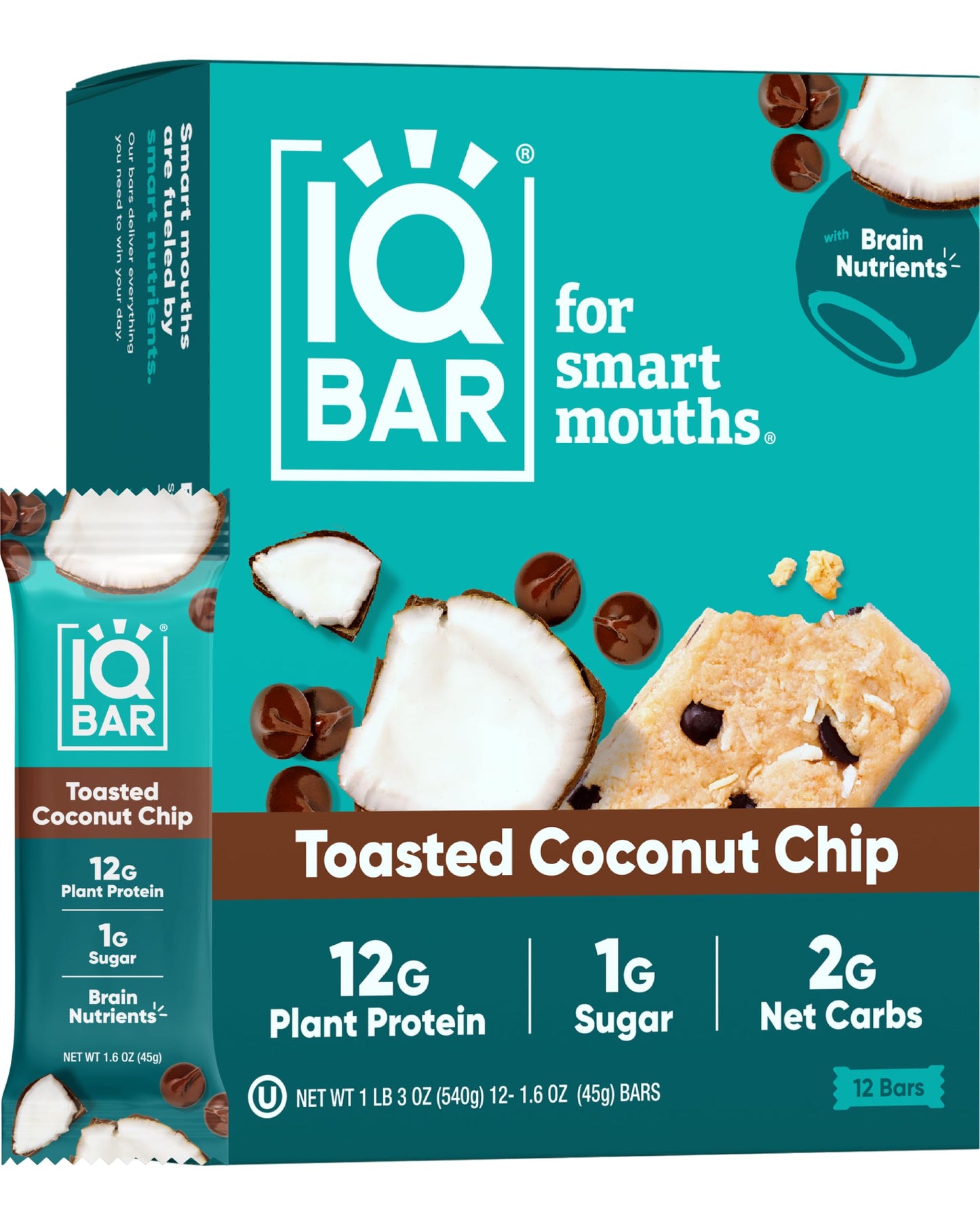 IQBAR Brain and Body Plant Protein Bars - 7 Bar Sampler Pack - Gluten Free, High Fiber, Vegan Snacks - Low Sugar Meal Replacement