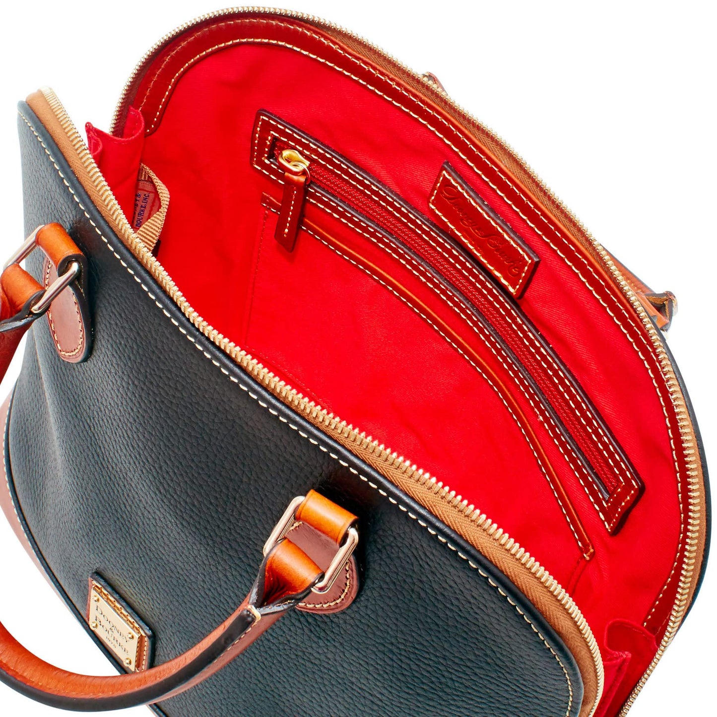 Dooney & Bourke Women's Zip Zip Satchel in Pebble Grain Leather, Large Handbag with Adjustable & Detachable Shoulder Strap