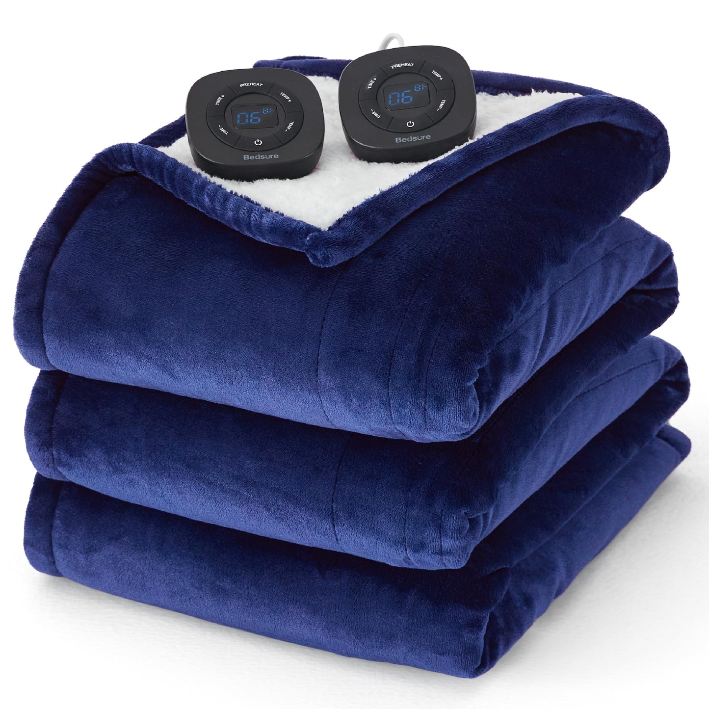 Electric Heated Blanket/Throw - Seamless Flannel Electric Blanket, Heating Blanket with 4 Time Settings & 6 Heat Settings, Warm Blanket Gift for Grandma (50x60 inches, Black)