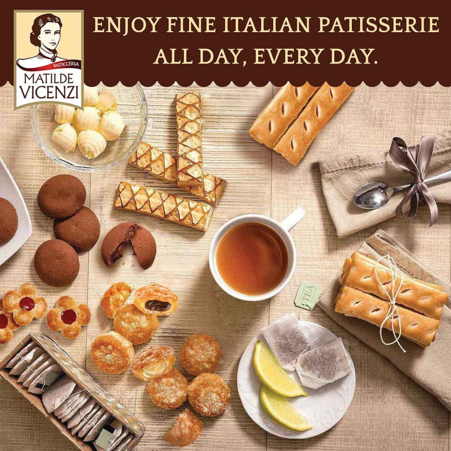 Matilde Vicenzi Roma Cookie Tin - Italian Pastries & Bakery Cookies in Individually Wrapped Trays - Bakery Dessert Gifts - Puff Pastry, Assorted Cookies in Italian Design Gift Tin 32oz (907g)