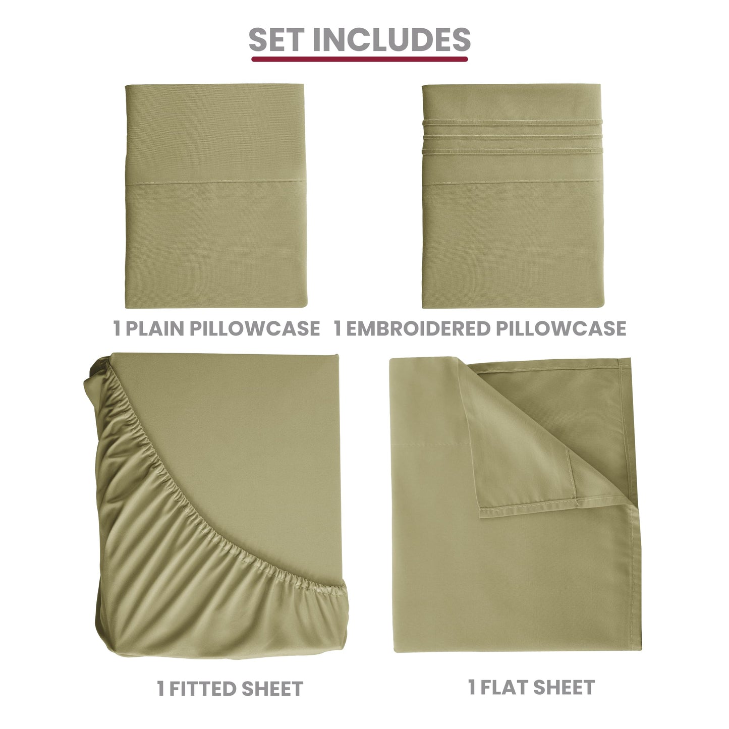 LUX Decor Paisley King-Bettlaken-Set, 6-teilig, weiche, knitterfreie Mikrofaser-Bettlaken – luxuriös bedruckte Bettlaken, inklusive Bettlaken, Spannbettlaken mit tiefen Taschen und 4 Kissenbezügen – Taupe