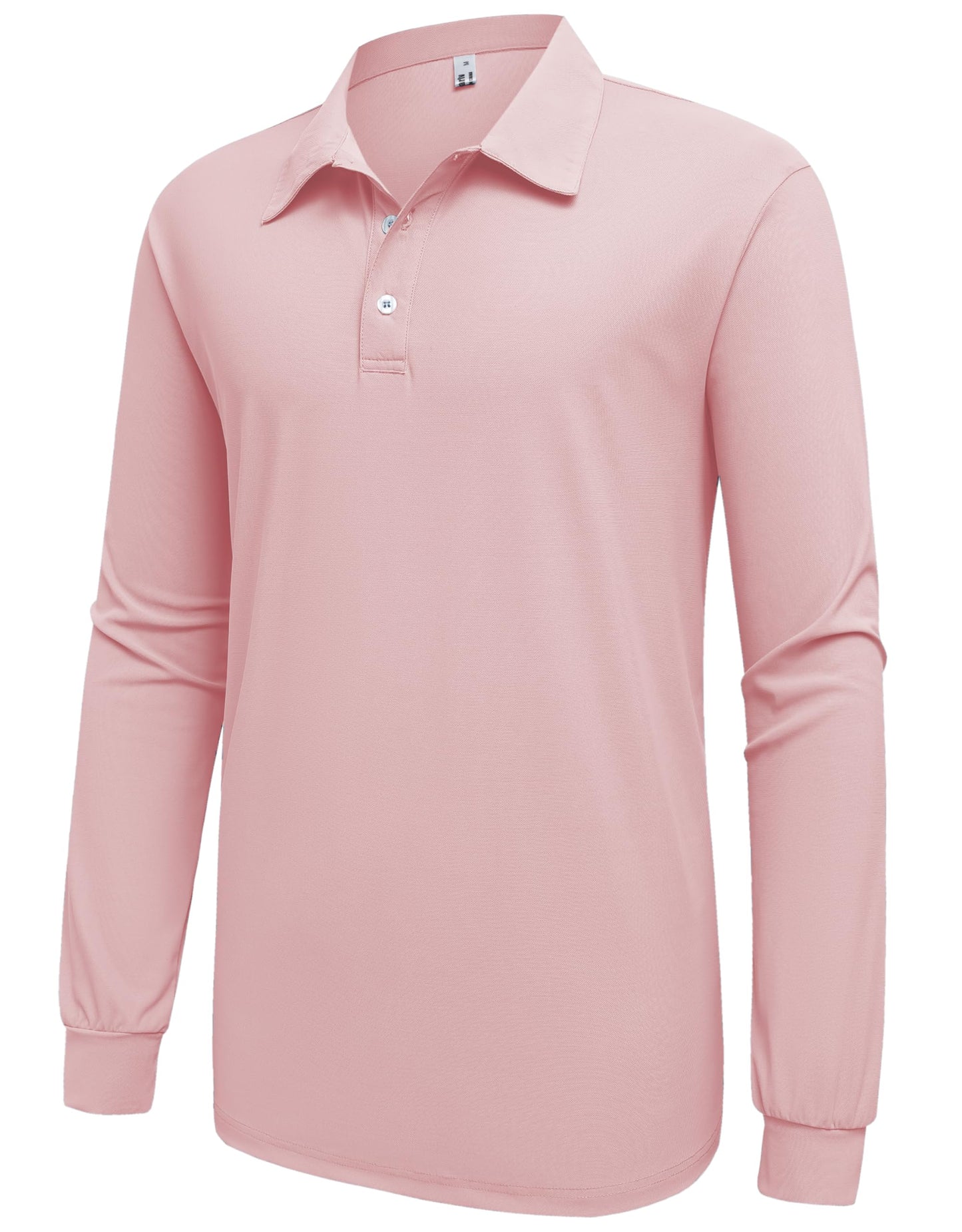 Men’s Polo Shirt Long Sleeve Golf Collared Shirts Quicky Dry Moisture Wicking Performance Lightweight Soft Polo