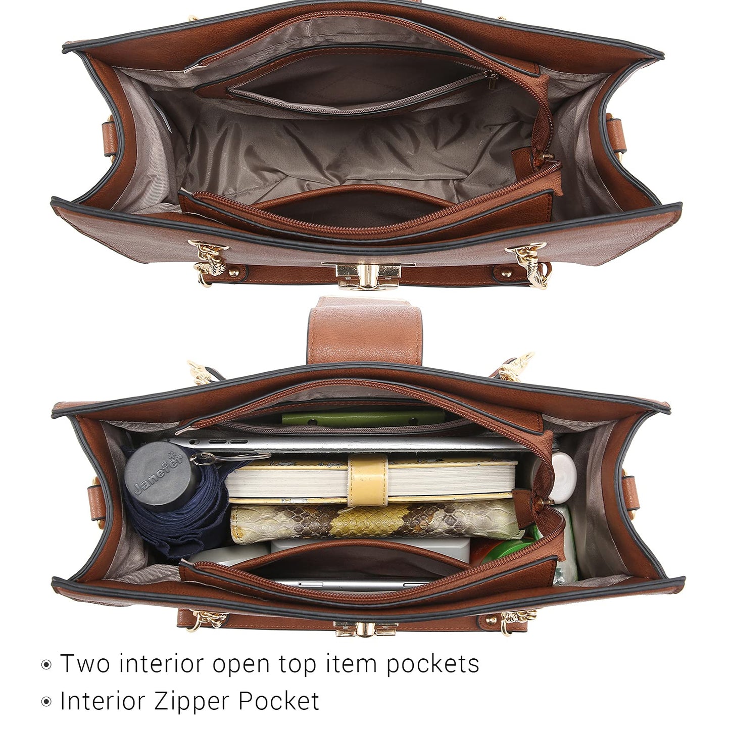 Dasein Lederhandtasche, Tragetasche, Hobo-Tasche für Damen, Schultertasche, Henkeltasche oben, Umhängetasche mit passender Clutch