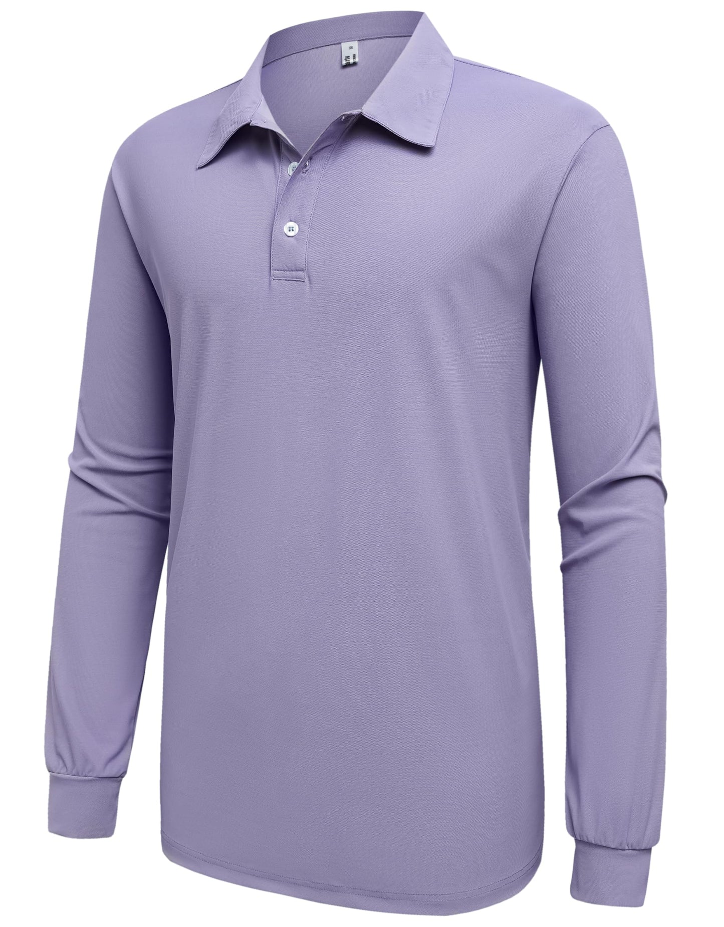 Men’s Polo Shirt Long Sleeve Golf Collared Shirts Quicky Dry Moisture Wicking Performance Lightweight Soft Polo