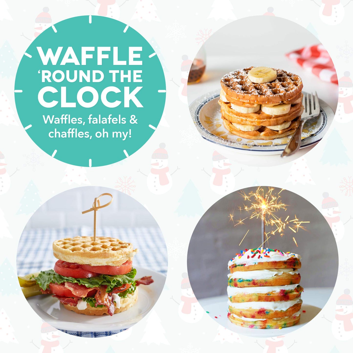 DASH Mini Maker for Individual Waffles, Hash Browns, Keto Chaffles with Easy to Clean, Non-Stick Surfaces, 4 Inch, White Pineapple