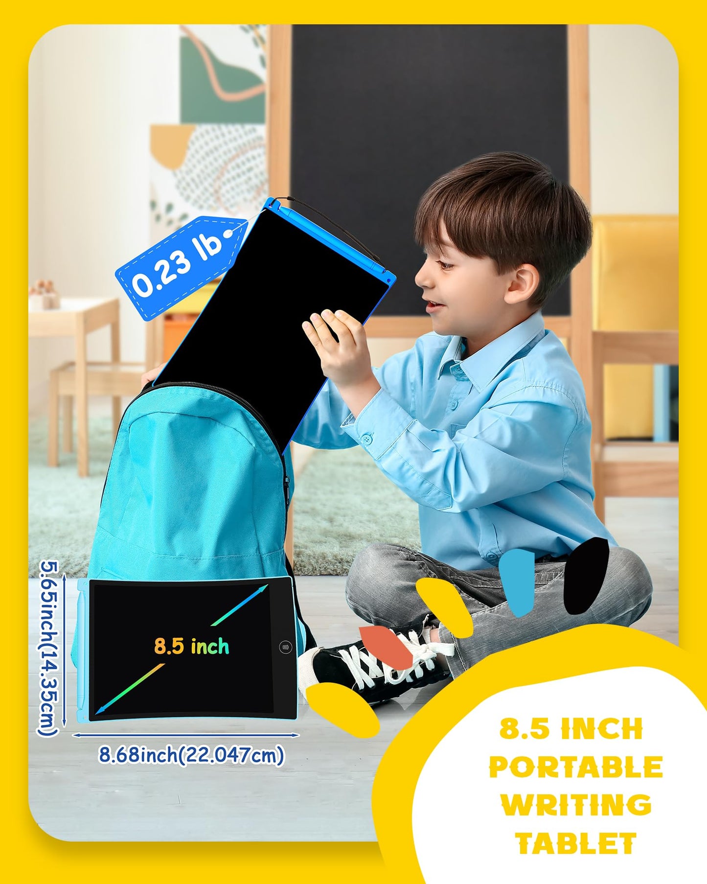 bravokids 2 Pack LCD Writing Tablet with Stylus, 8.5 inch Colorful Doodle Board Drawing Pad for Kids, Travel Games Activity Learning Toys, Birthday Gift for Age 3 4 5 6 7 8 Year Old Boys Girls