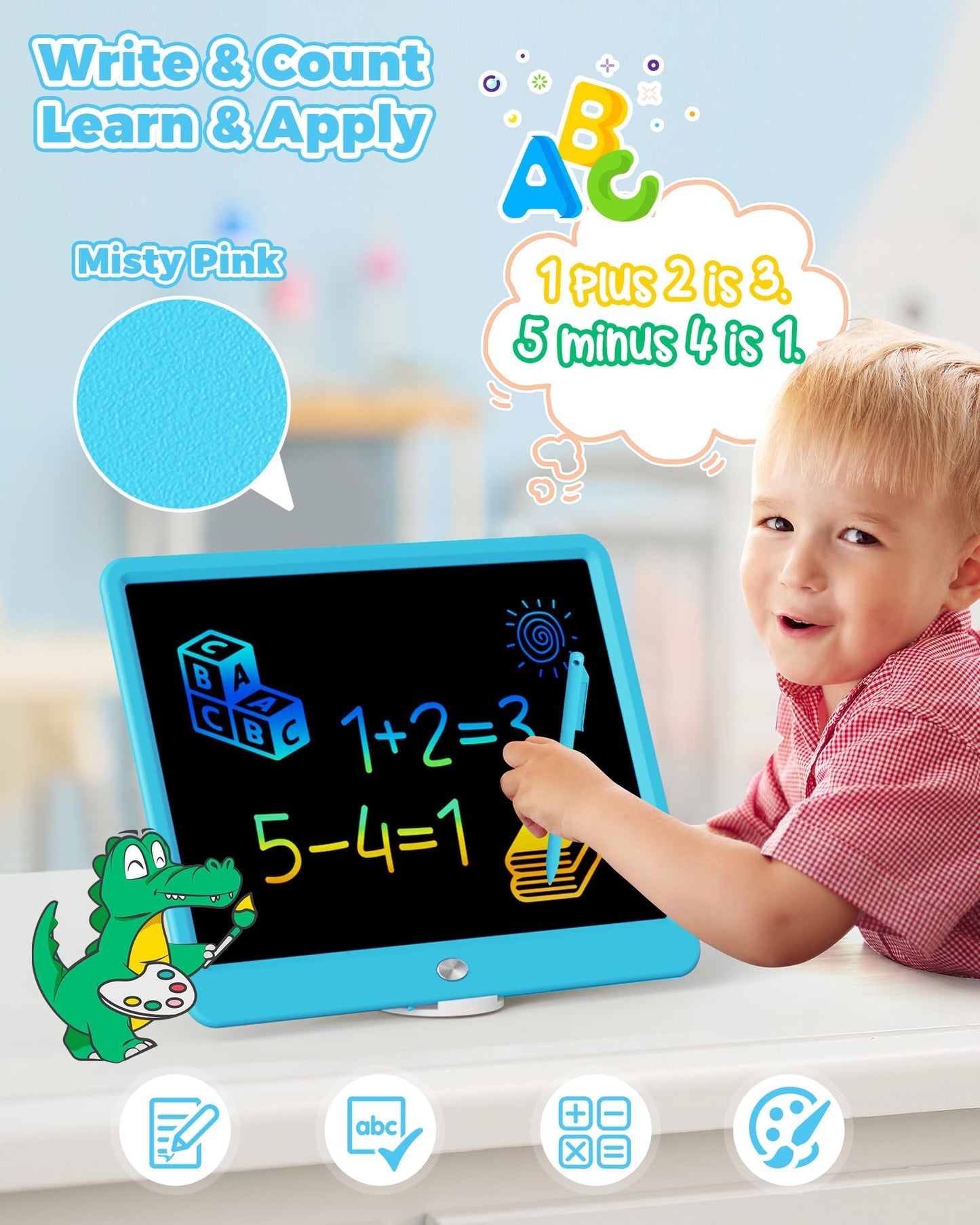 KOKODI LCD Writing Tablet, Valentines Day Gifts for Kids,10 Inch Colorful Toddler Doodle Board Drawing Tablet, Erasable Reusable Electronic Drawing Pads, Educational and Learning Toys for Kids
