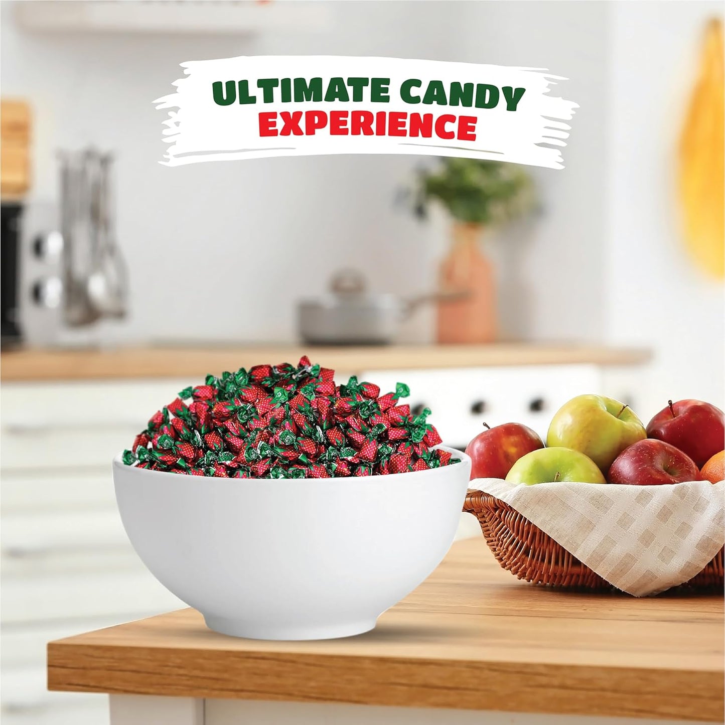 Arcor Strawberry Bon Bons Hard Candy - 2 Pound Bulk Pack (About 130 Count) - Classic Sweets