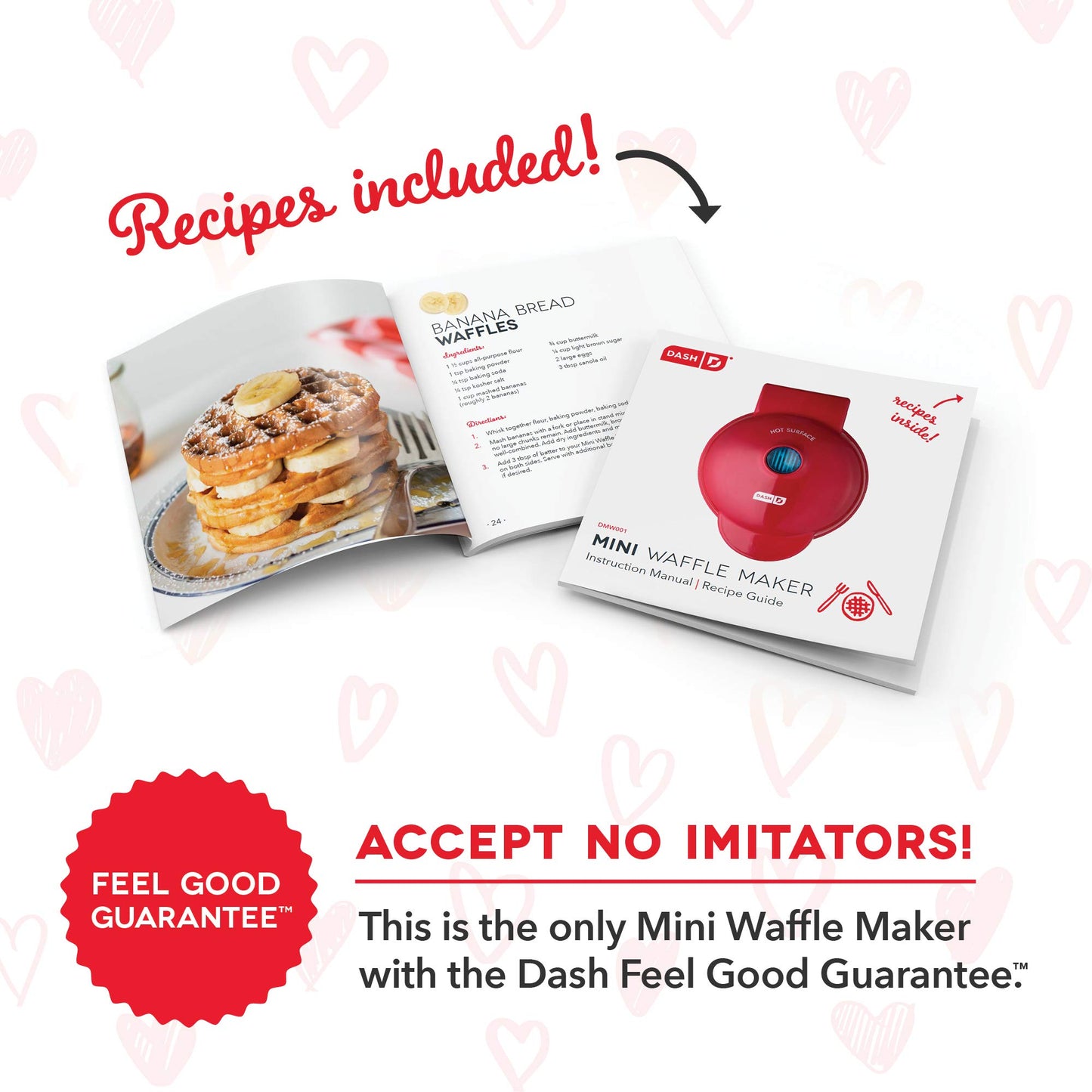 DASH Mini Maker for Individual Waffles, Hash Browns, Keto Chaffles with Easy to Clean, Non-Stick Surfaces, 4 Inch, White Pineapple