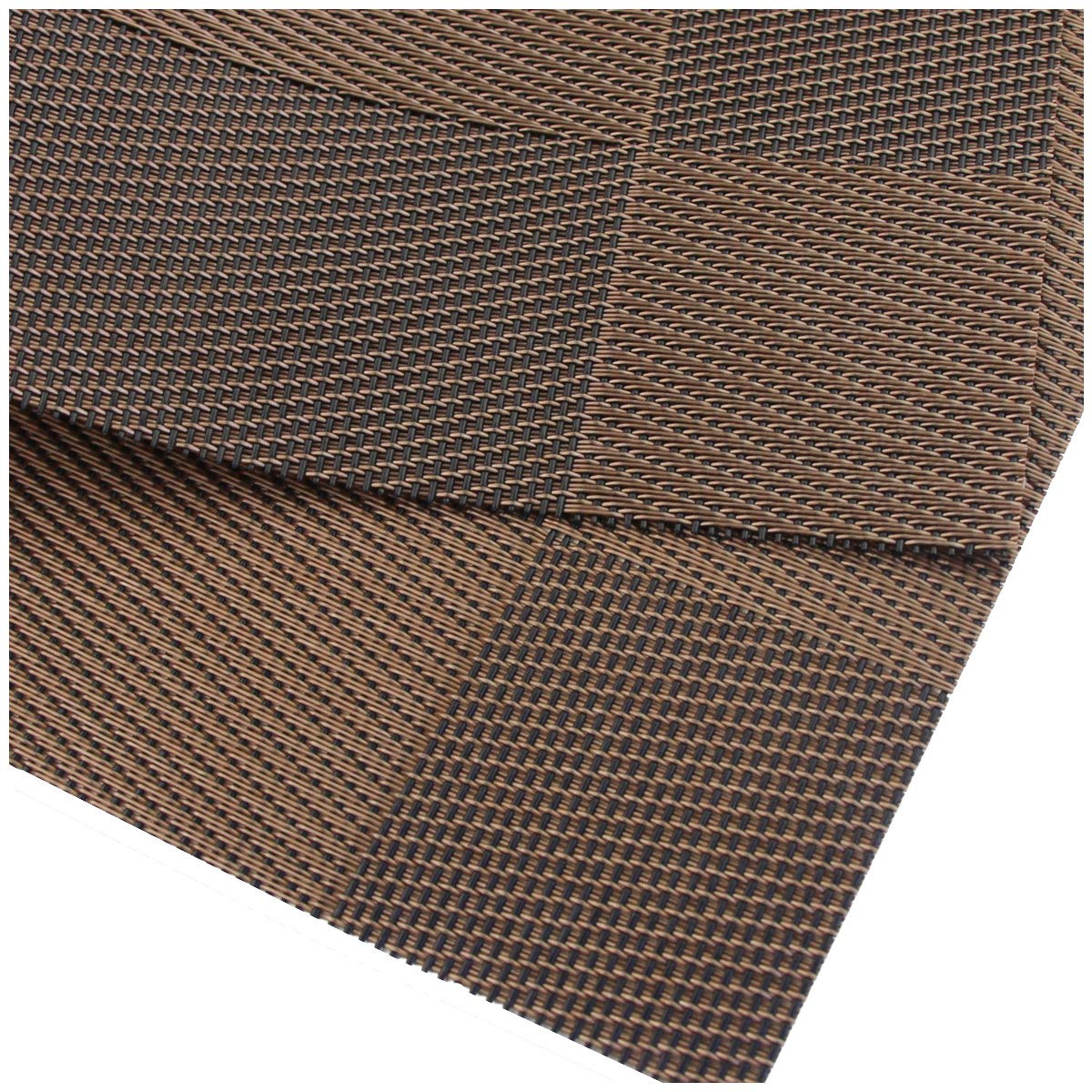 PIGCHCY Keilförmige Tischsets für den Esstisch, kreuzgewebt, waschbares Vinyl-Tischset, hitzebeständig, runde Tischsets, 4er-Set (Silbergrau)