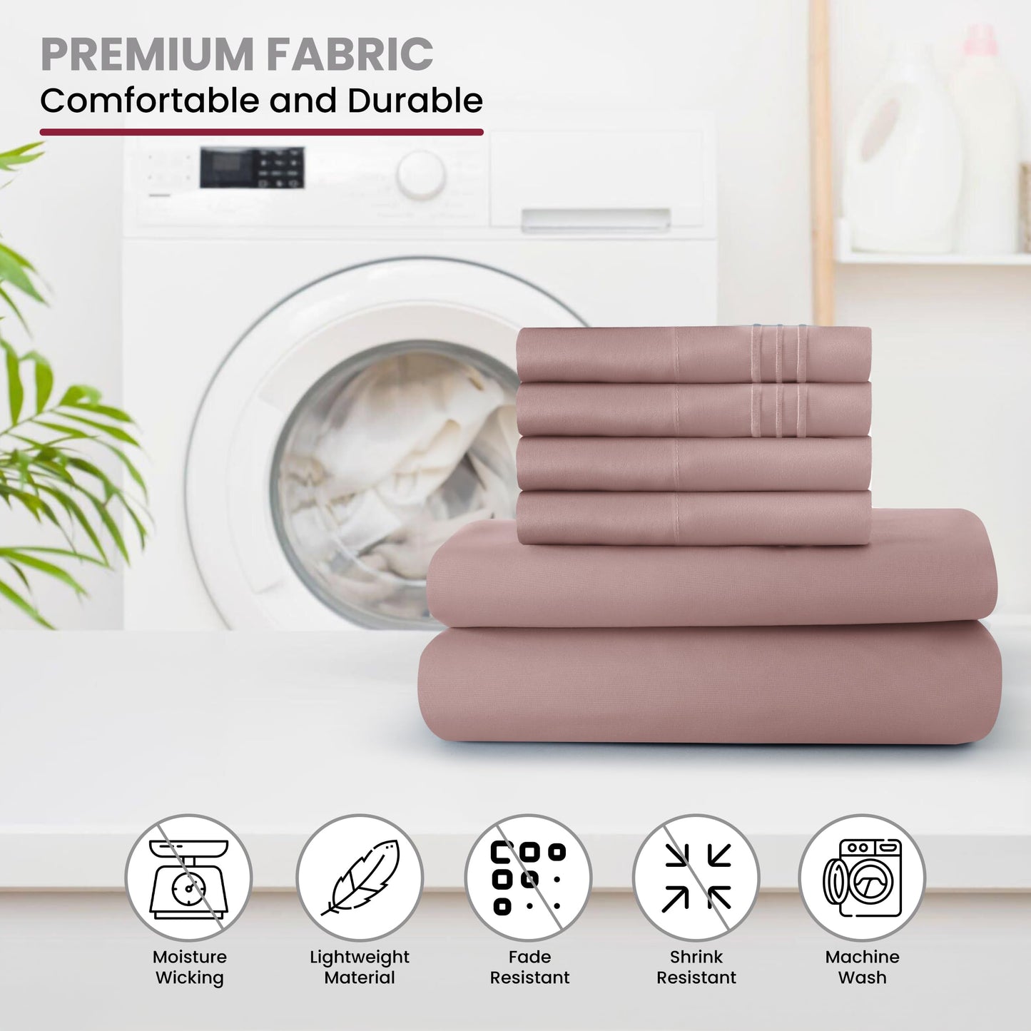 LUX Decor Paisley King-Bettlaken-Set, 6-teilig, weiche, knitterfreie Mikrofaser-Bettlaken – luxuriös bedruckte Bettlaken, inklusive Bettlaken, Spannbettlaken mit tiefen Taschen und 4 Kissenbezügen – Taupe