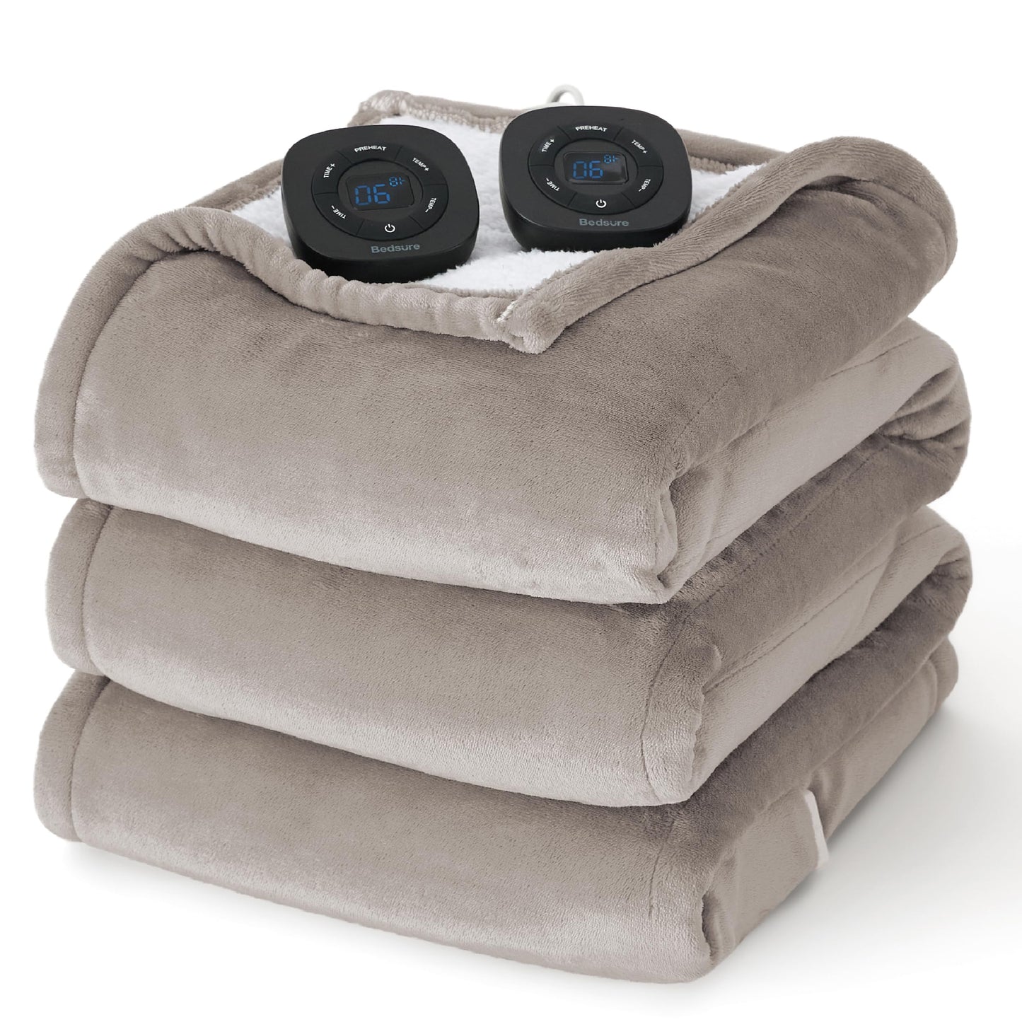 Electric Heated Blanket/Throw - Seamless Flannel Electric Blanket, Heating Blanket with 4 Time Settings & 6 Heat Settings, Warm Blanket Gift for Grandma (50x60 inches, Black)