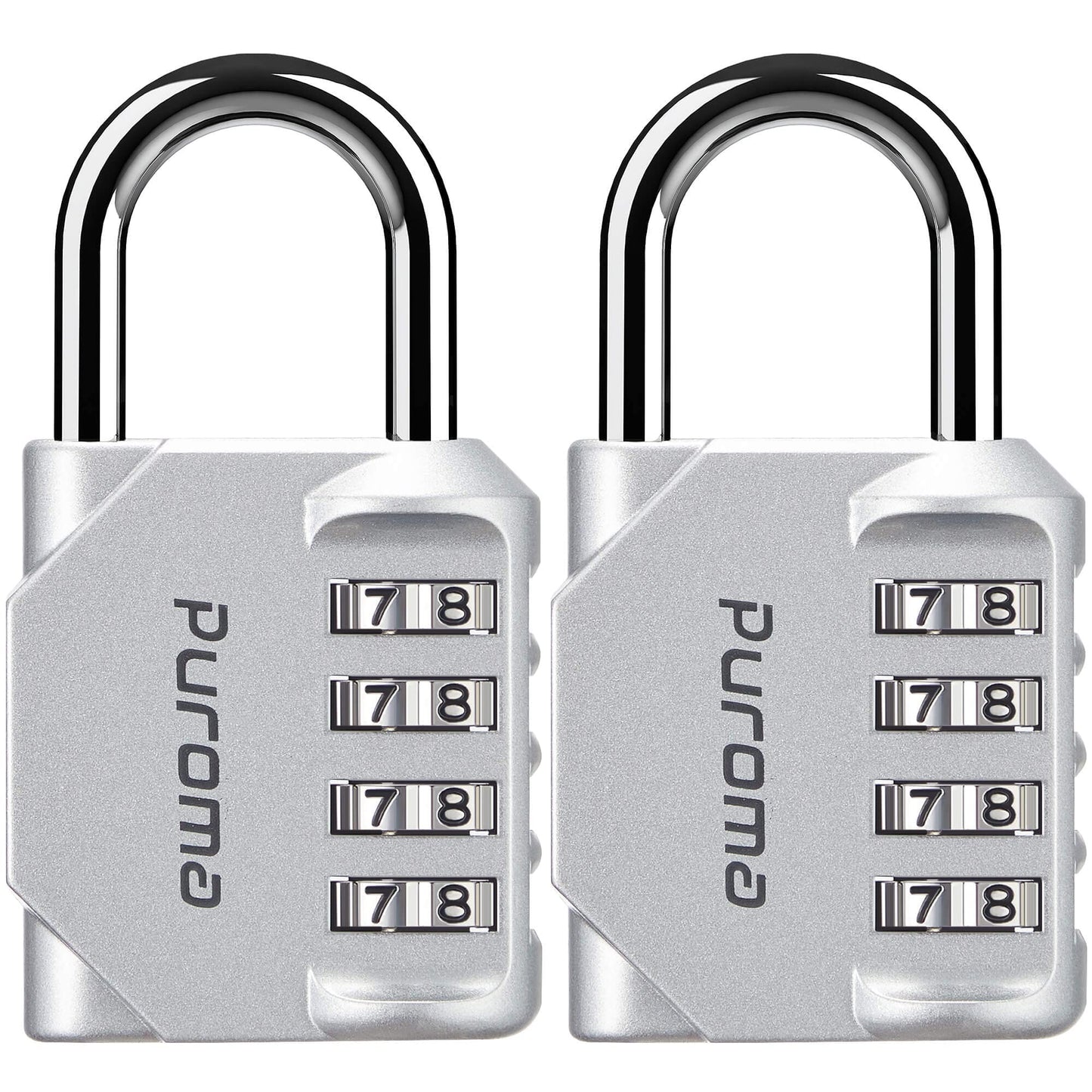 Puroma 4er-Pack Kombinationsschloss, 4-stelliges Spindschloss, wasserdichtes Vorhängeschloss für den Außenbereich, für Schul-, Fitnessstudio-Spind, Sport-Spind, Zaun, Werkzeugkasten, Tor, Koffer, Haspenaufbewahrung (grün)