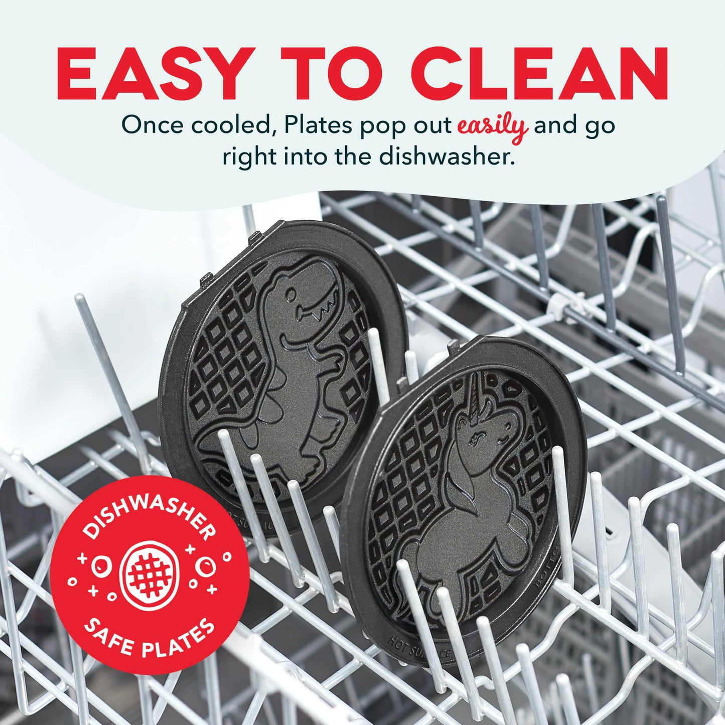 DASH Multimaker Mini System Two 4” Nonstick Removable Waffle Plates (Gingerbread & Snowflake) - 2Pc Plate Pack for Waffle Iron & Griddle, Compatible with Dash MultiMaker Mini System, Nonstick Surface