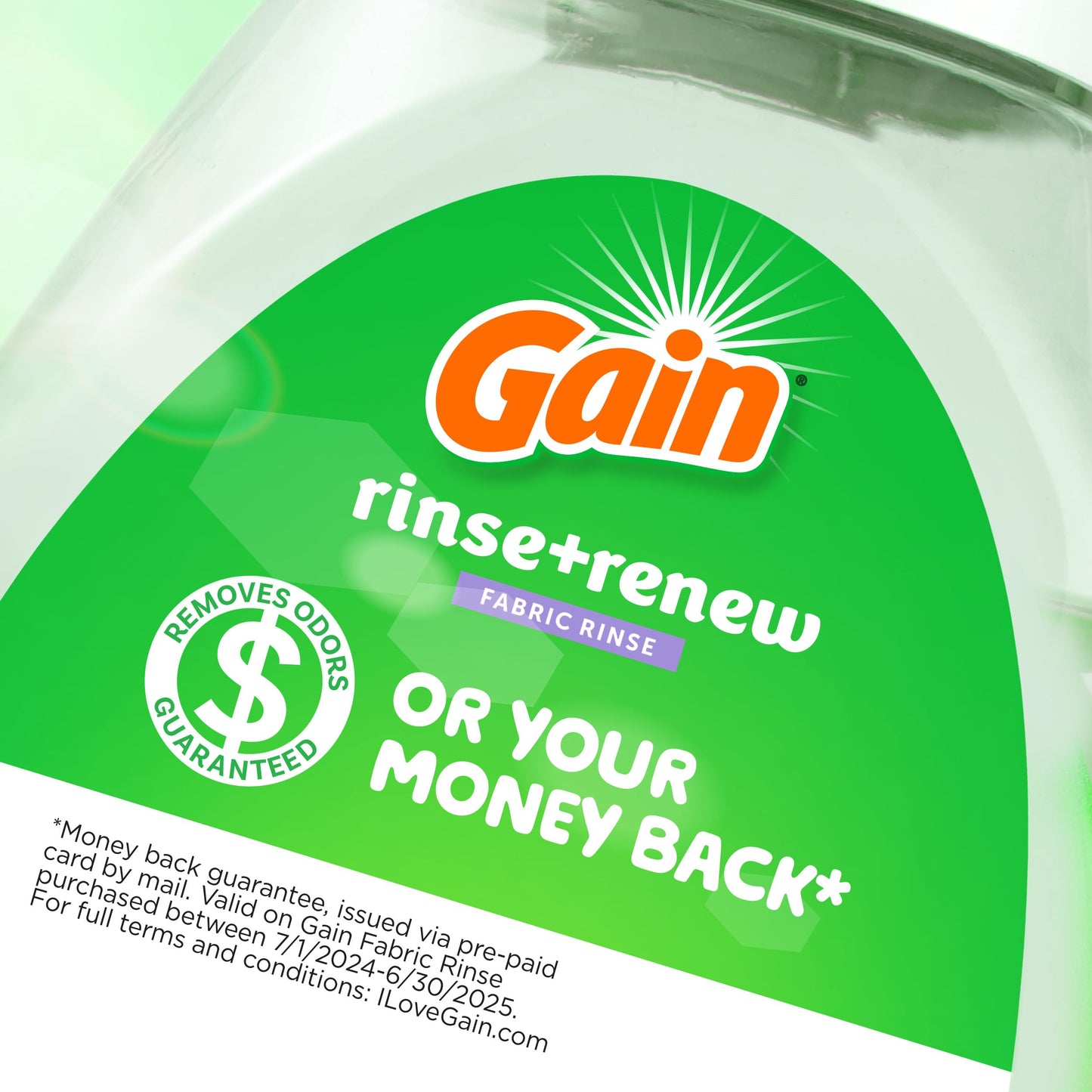 Gain Rinse and Renew Fabric Rinse, Dewdrop Dream, 48 fl oz, Odor Fighter, Laundry Deodorizer