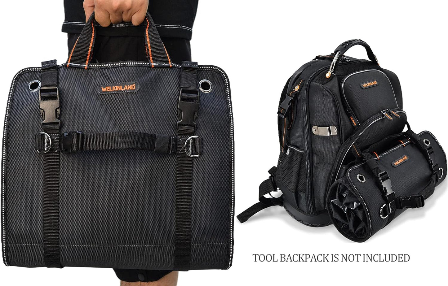 WELKINLAND Men's tool roll, Tool roll up bag, Roll up tool bag, Tool roll organizer, Mechanic Tool roll bags, Motorcycle tool roll bag, Wrench roll up pouch, Electricians wrench roll for car