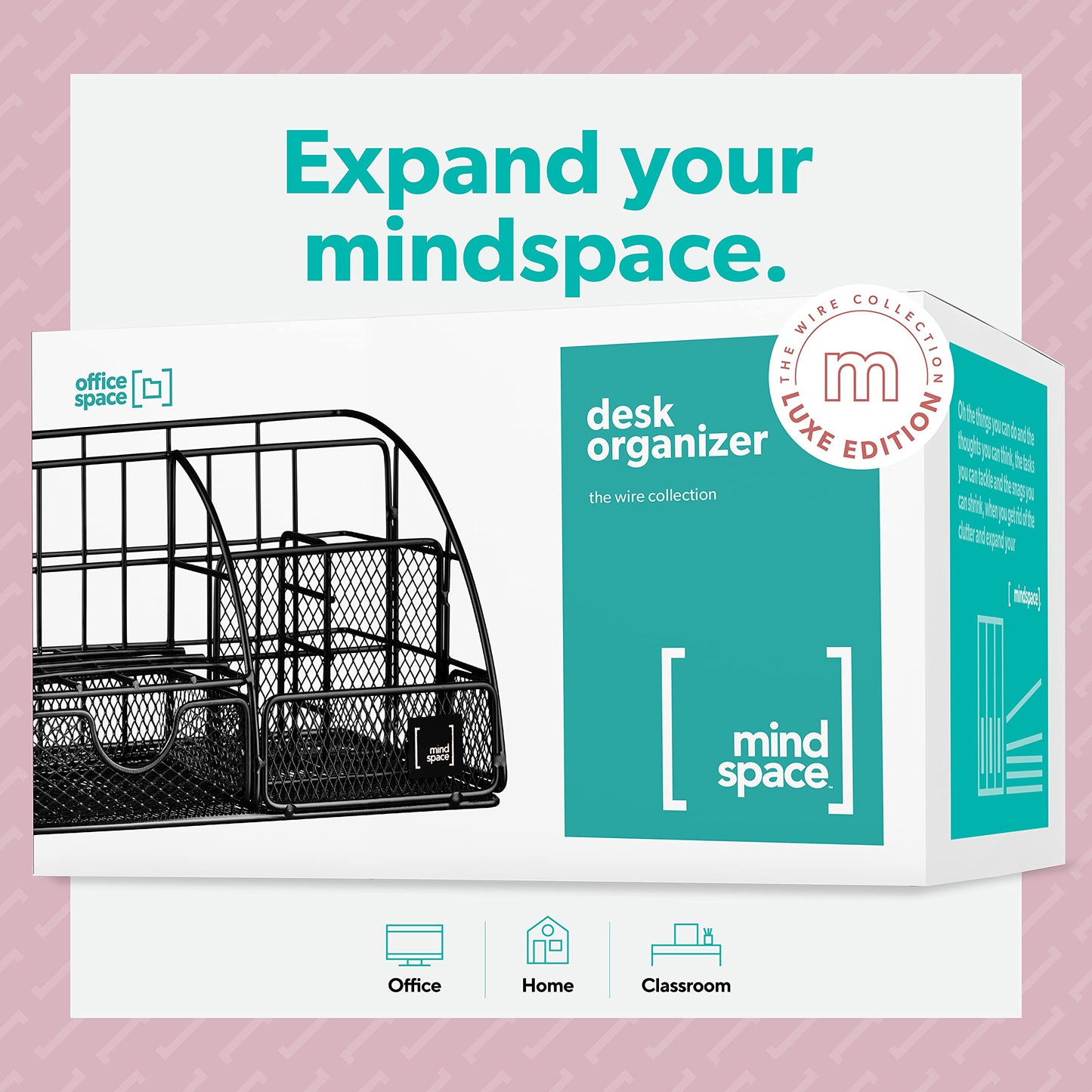 Schwarzer Schreibtisch-Organizer von Mindspace – Schreibtisch-Organizer für das Homeoffice mit Schublade + Büroklammern, Heftklammern – Organizer für Schulbedarf, Stifthalter für den Schreibtisch, kleiner Organizer | The Wire Collection