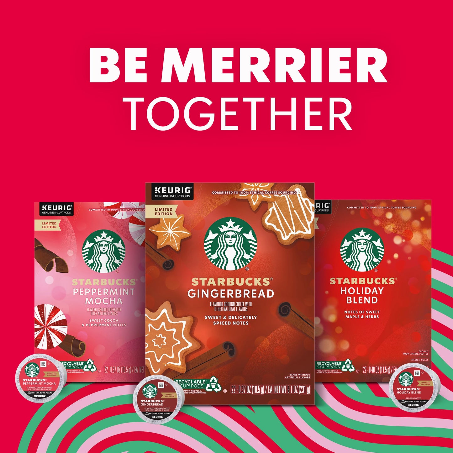 Starbucks K-Cup-Kaffeepads, natürlich aromatisiertes Kaffee-Vielfaltspaket für Keurig-Kaffeemaschinen, 100 % Arabica, 1 Schachtel (40 Pads)