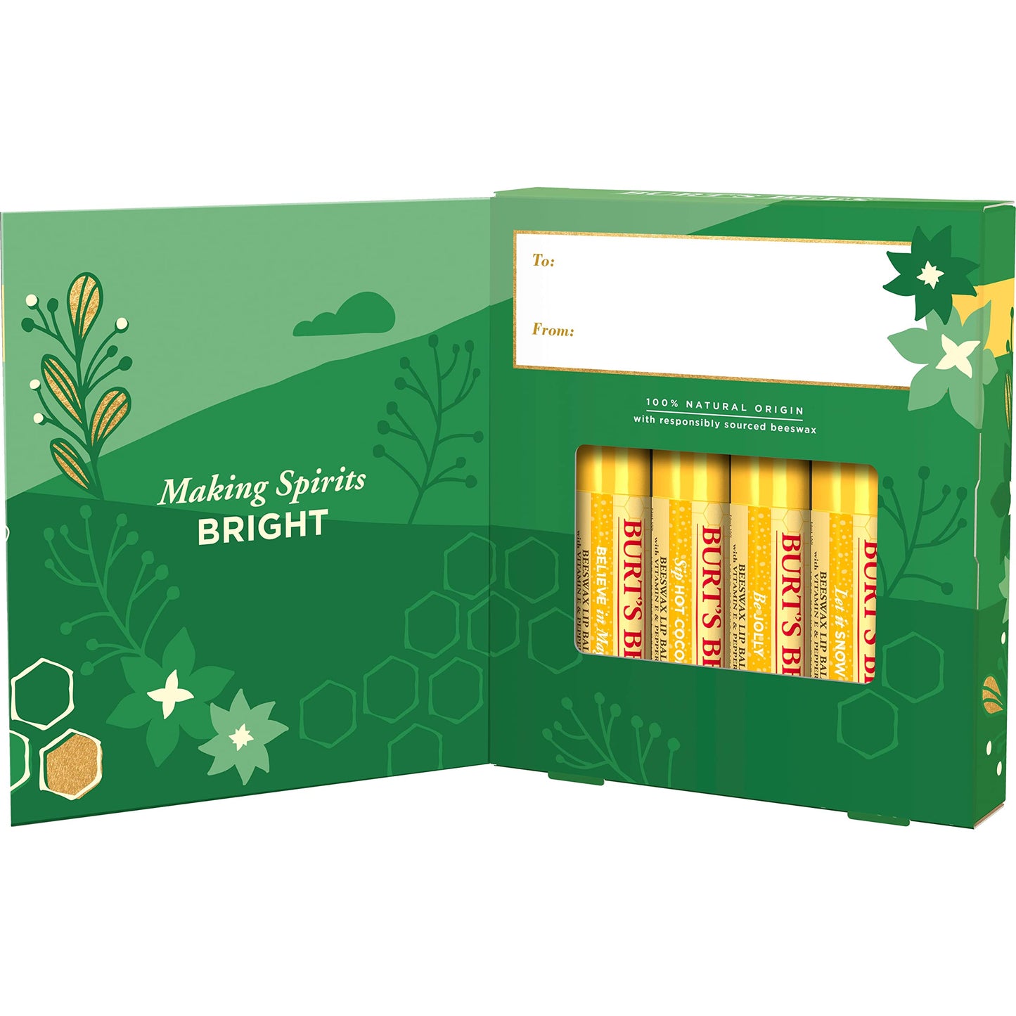 Lip Balm - Beeswax, Strawberry, Coconut and Pear, and Vanilla Bean, With Responsibly Sourced Beeswax, Tint-Free, Natural Origin Lip Treatment, 4 Tubes, 0.15 oz.