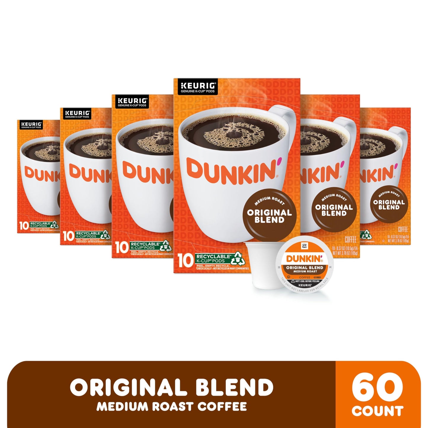 Dunkin' Best Sellers Coffee Variety Pack, 60 Keurig K-Cup Pods
