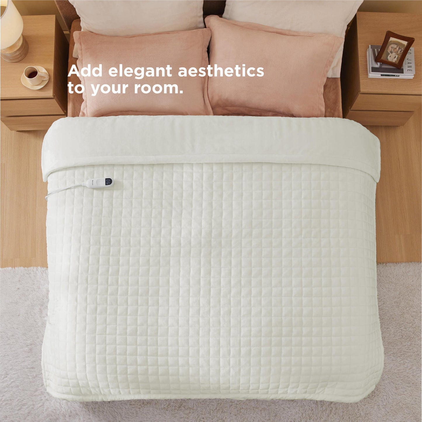 Electric Heated Blanket/Throw - Seamless Flannel Electric Blanket, Heating Blanket with 4 Time Settings & 6 Heat Settings, Warm Blanket Gift for Grandma (50x60 inches, Black)