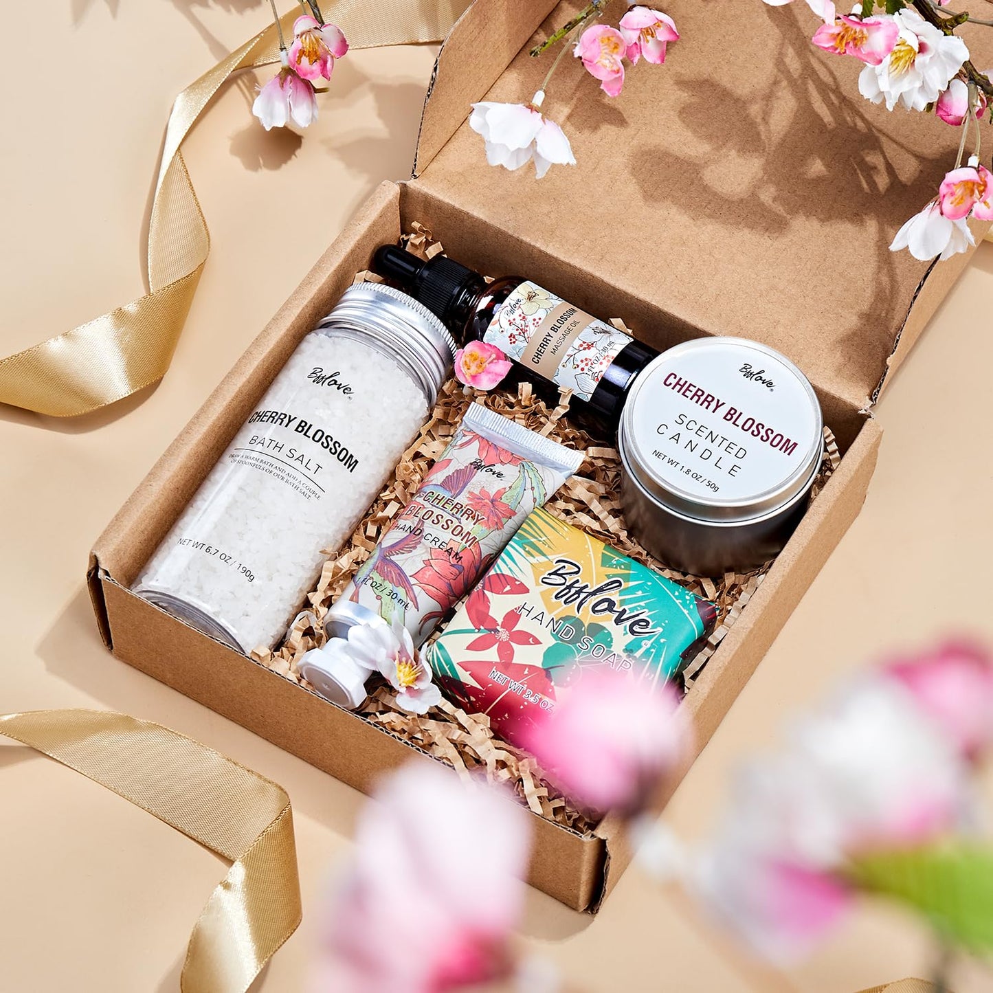 Spa-Geschenke für Frauen, Geschenkset, Selbstpflegeset, Geburtstagsgeschenke, 5-teiliges Rosenbadeset mit Massageöl, Badebombe, Salzpeeling, Seife, Handcreme, Weihnachtsgeschenke für Mama
