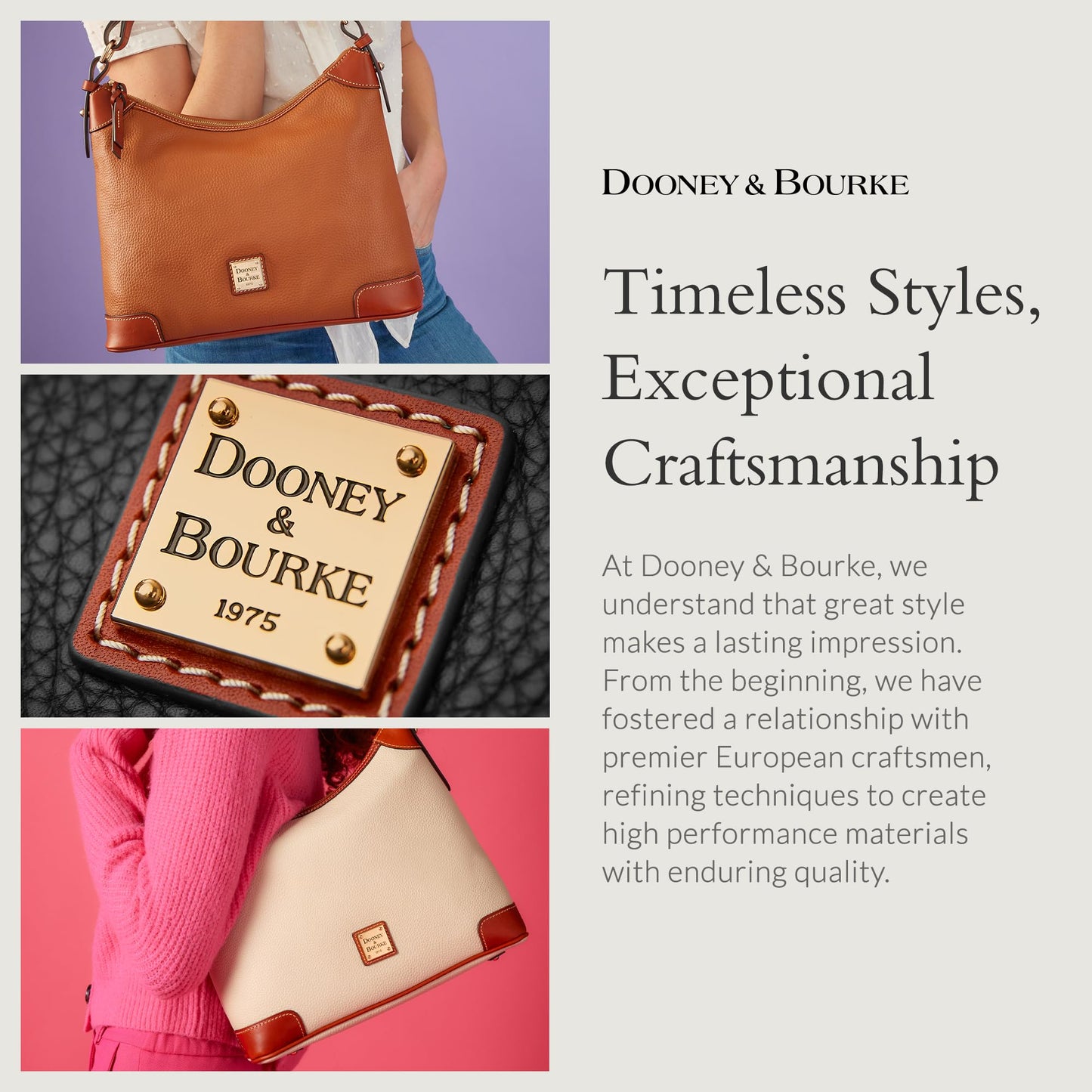 Dooney & Bourke Women's Zip Zip Satchel in Pebble Grain Leather, Large Handbag with Adjustable & Detachable Shoulder Strap