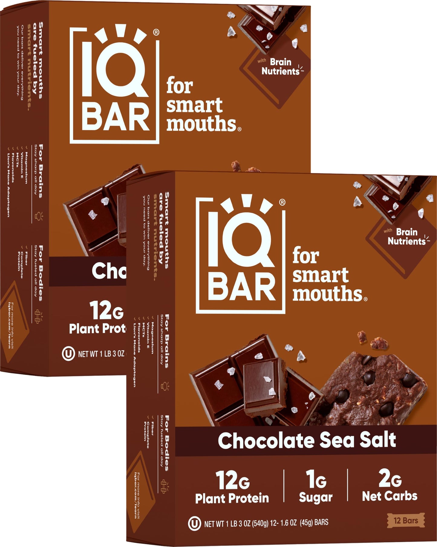 IQBAR Brain and Body Plant Protein Bars - 7 Bar Sampler Pack - Gluten Free, High Fiber, Vegan Snacks - Low Sugar Meal Replacement