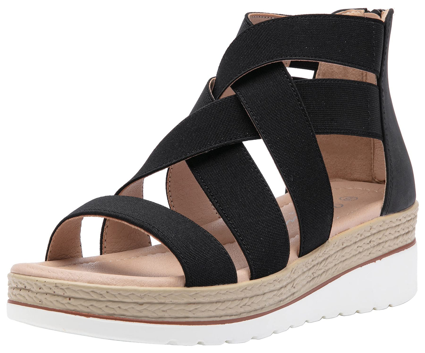 Jeossy Damen 866 Plateausandalen,Keilsandalen,Riemchensandalen,Sommersandalen für Damen mit Reißverschluss