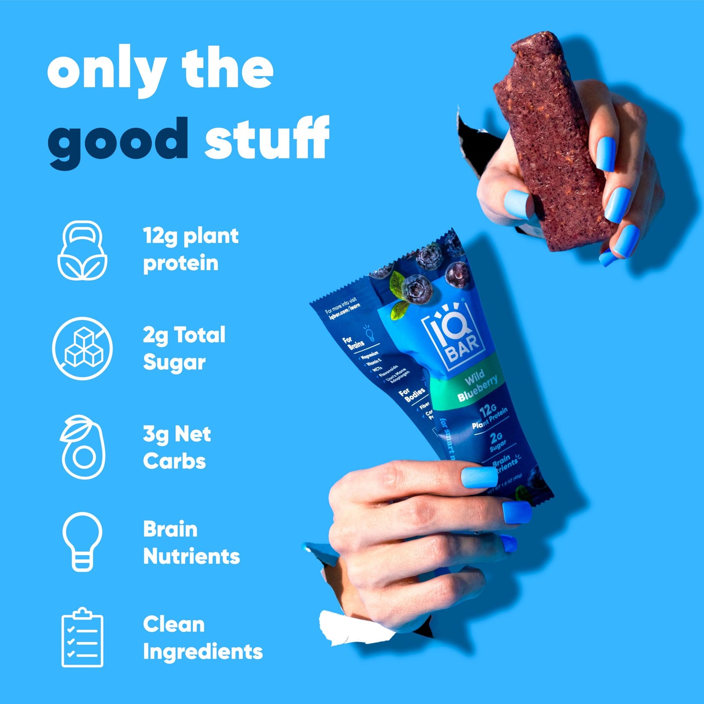 IQBAR Brain and Body Plant Protein Bars - 7 Bar Sampler Pack - Gluten Free, High Fiber, Vegan Snacks - Low Sugar Meal Replacement