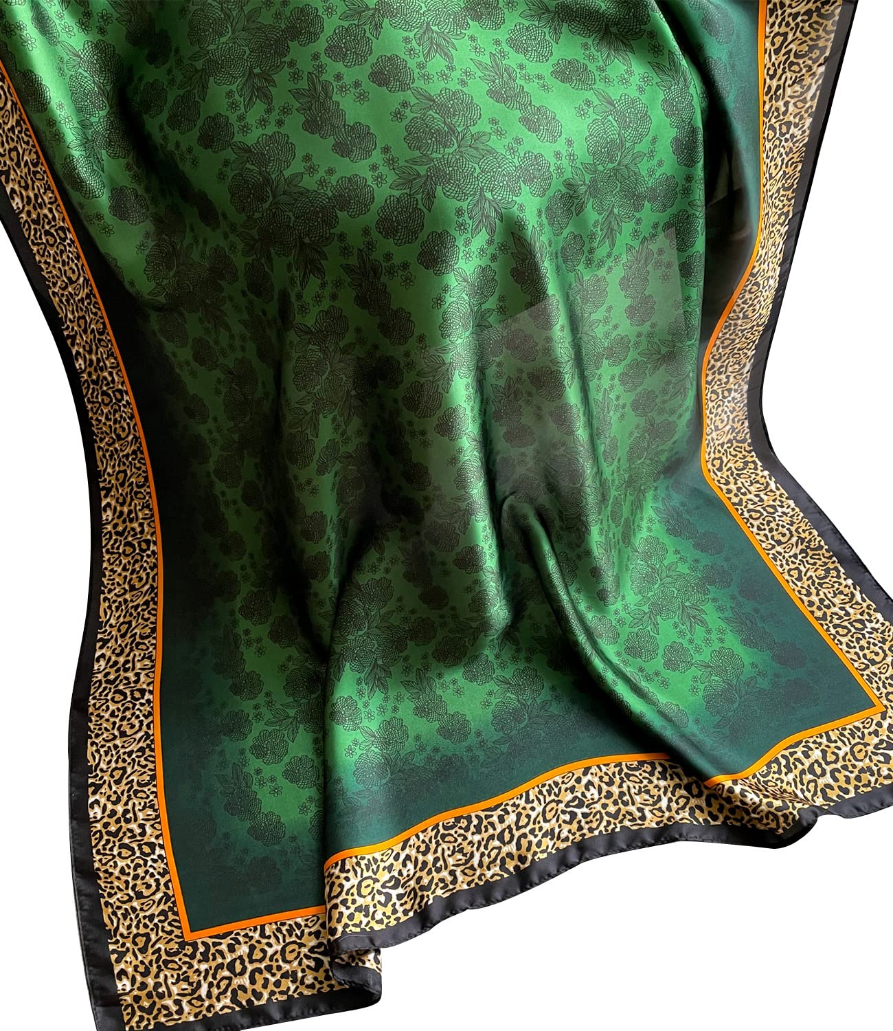 NUWEERIR Damen-Schal, 100 % großer Maulbeerseide, langer Satin-Schal, modischer Designer-Schal, leichte Wickel