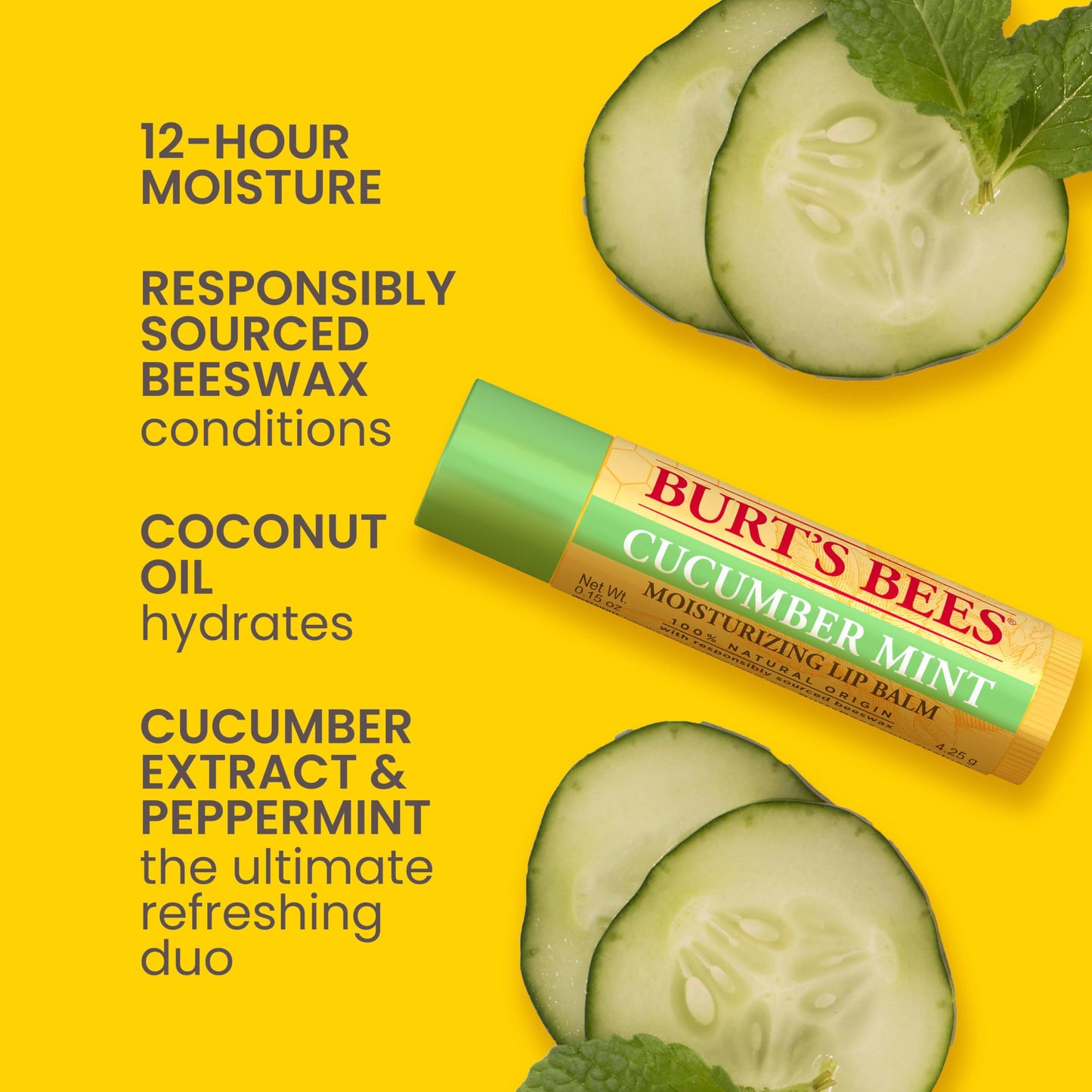 Lip Balm - Beeswax, Strawberry, Coconut and Pear, and Vanilla Bean, With Responsibly Sourced Beeswax, Tint-Free, Natural Origin Lip Treatment, 4 Tubes, 0.15 oz.