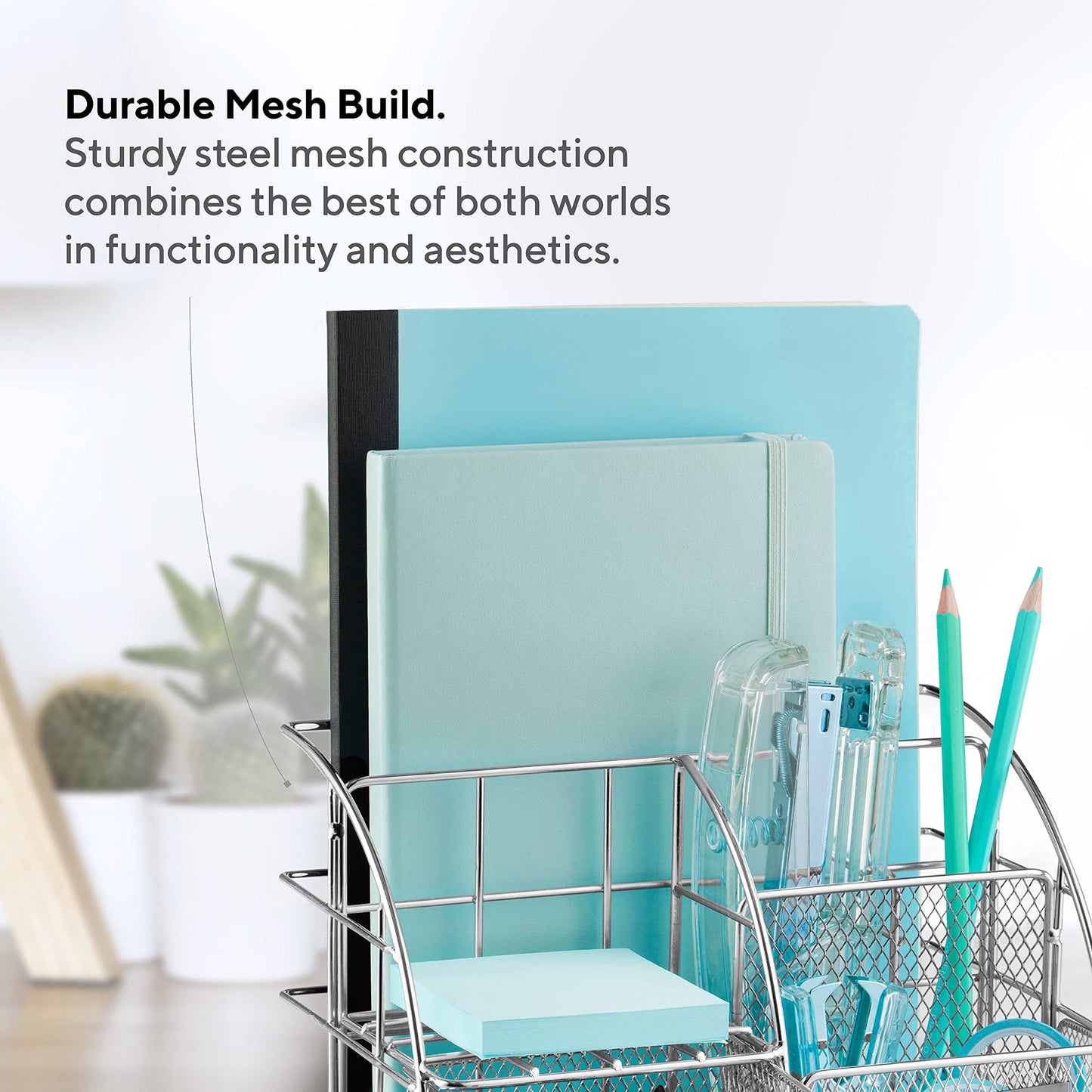 Schwarzer Schreibtisch-Organizer von Mindspace – Schreibtisch-Organizer für das Homeoffice mit Schublade + Büroklammern, Heftklammern – Organizer für Schulbedarf, Stifthalter für den Schreibtisch, kleiner Organizer | The Wire Collection