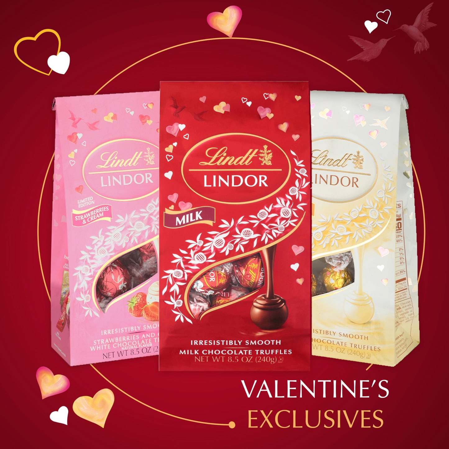 Lindt LINDOR Milk Chocolate Candy Truffles, Milk Chocolate with Smooth, Melting Truffle Center, 25.4 oz., 60 Count