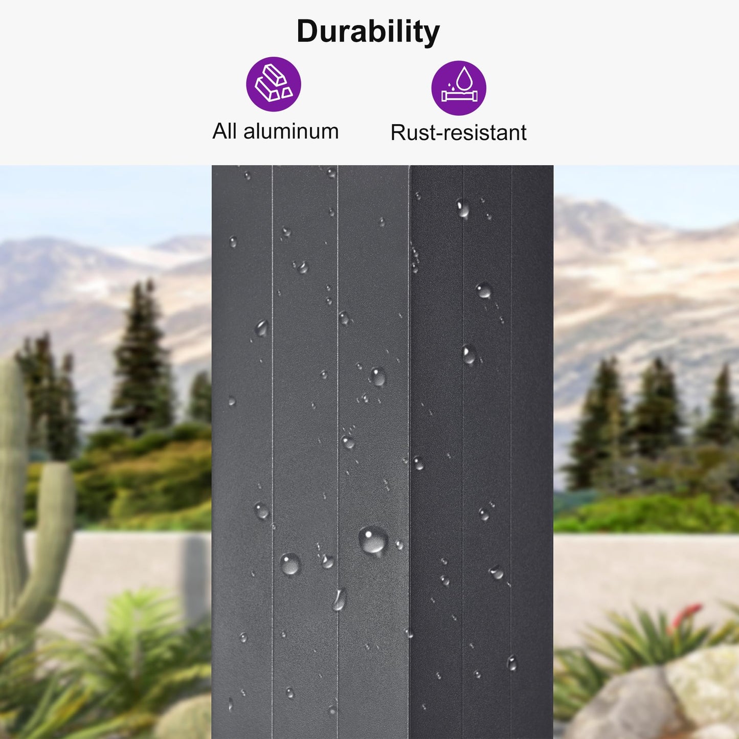PURPLE LEAF Lamellenpergola 94AS, 3,3 x 4,3 m, Aluminium-Pergola für den Außenbereich mit Sonnenschutz, verstellbarem Dach für Terrasse, Hinterhof, grauer Pavillon mit festem Dach, 1 lange Seite und 2 kurze Seiten