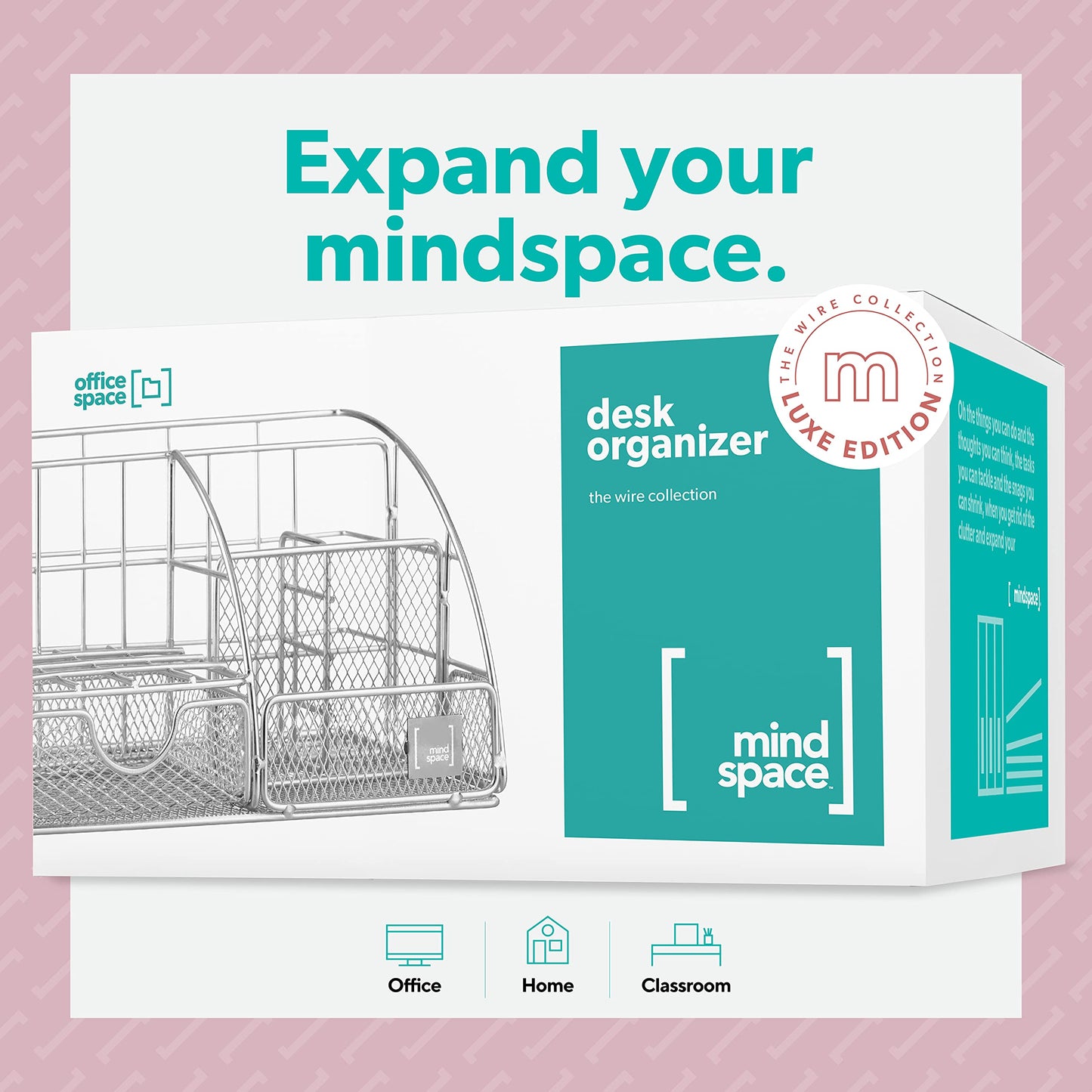 Schwarzer Schreibtisch-Organizer von Mindspace – Schreibtisch-Organizer für das Homeoffice mit Schublade + Büroklammern, Heftklammern – Organizer für Schulbedarf, Stifthalter für den Schreibtisch, kleiner Organizer | The Wire Collection