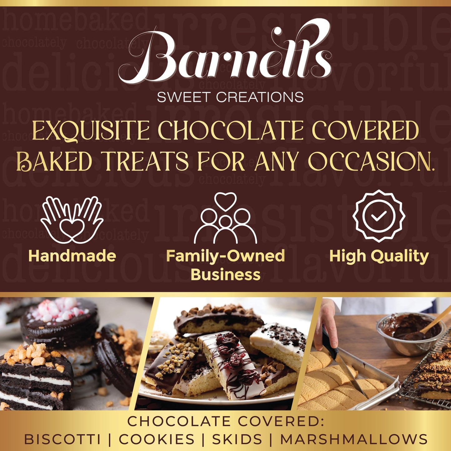 Barnetts Easter 12 Chocolate Biscotti Gift Box, Gourmet Cookie Gift Basket for Him and Her Food Delivery, Fancy Cookies Spring Candy Treats Baskets Ideas for Wife Mother Husband