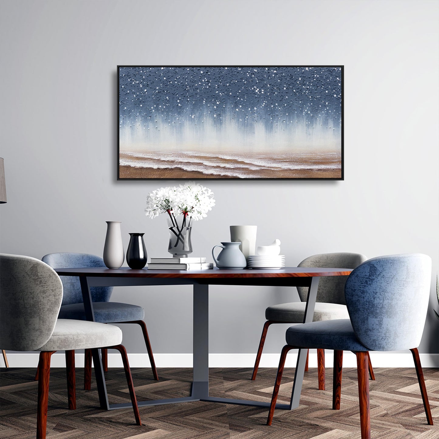 Gerahmte Wandkunst, abstrakte Wanddekoration mit Blattgold, Leinwanddrucke, Gemälde, abstrakte Kunstwerke für Wohnzimmer, Büro, Schlafzimmer, Heimdekoration, 61 x 121 cm