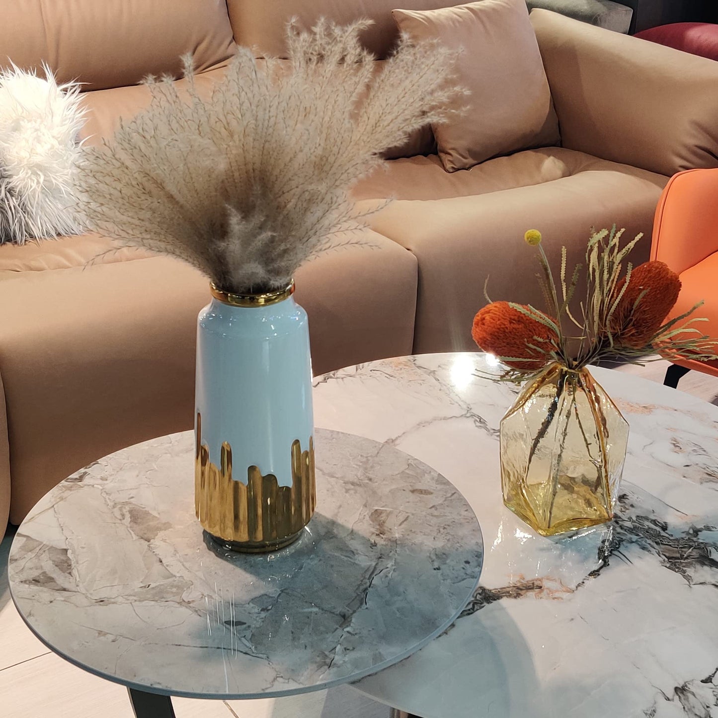 Weiße Blumenvase aus Keramik, einzigartige glänzende Vasen, breite Öffnung, moderne Vase, dekorative Vase für Zuhause, Hochzeit, Party, Tischdekoration