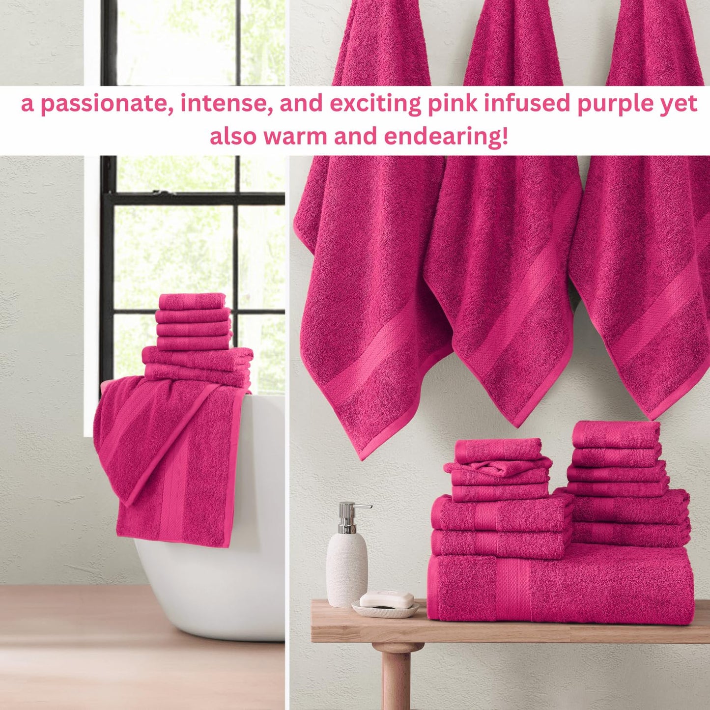 LANE LINEN 24-teiliges Badezimmerhandtuch-Set – 100 % Baumwolle, Badetuch-Sets, 4 Badetücher extragroß, 2 Badelaken, 6 Handtücher fürs Badezimmer, 8 Waschlappen, 4 Fingerkuppen-Handtücher – weiße Handtücher