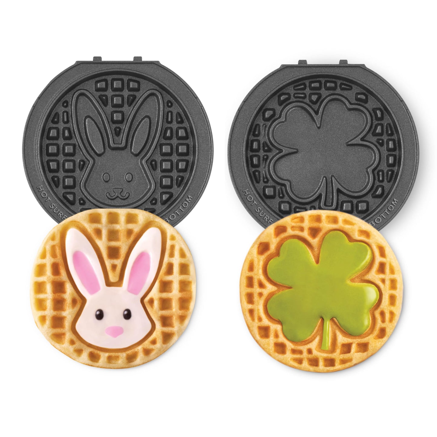 DASH Multimaker Mini System Two 4” Nonstick Removable Waffle Plates (Gingerbread & Snowflake) - 2Pc Plate Pack for Waffle Iron & Griddle, Compatible with Dash MultiMaker Mini System, Nonstick Surface