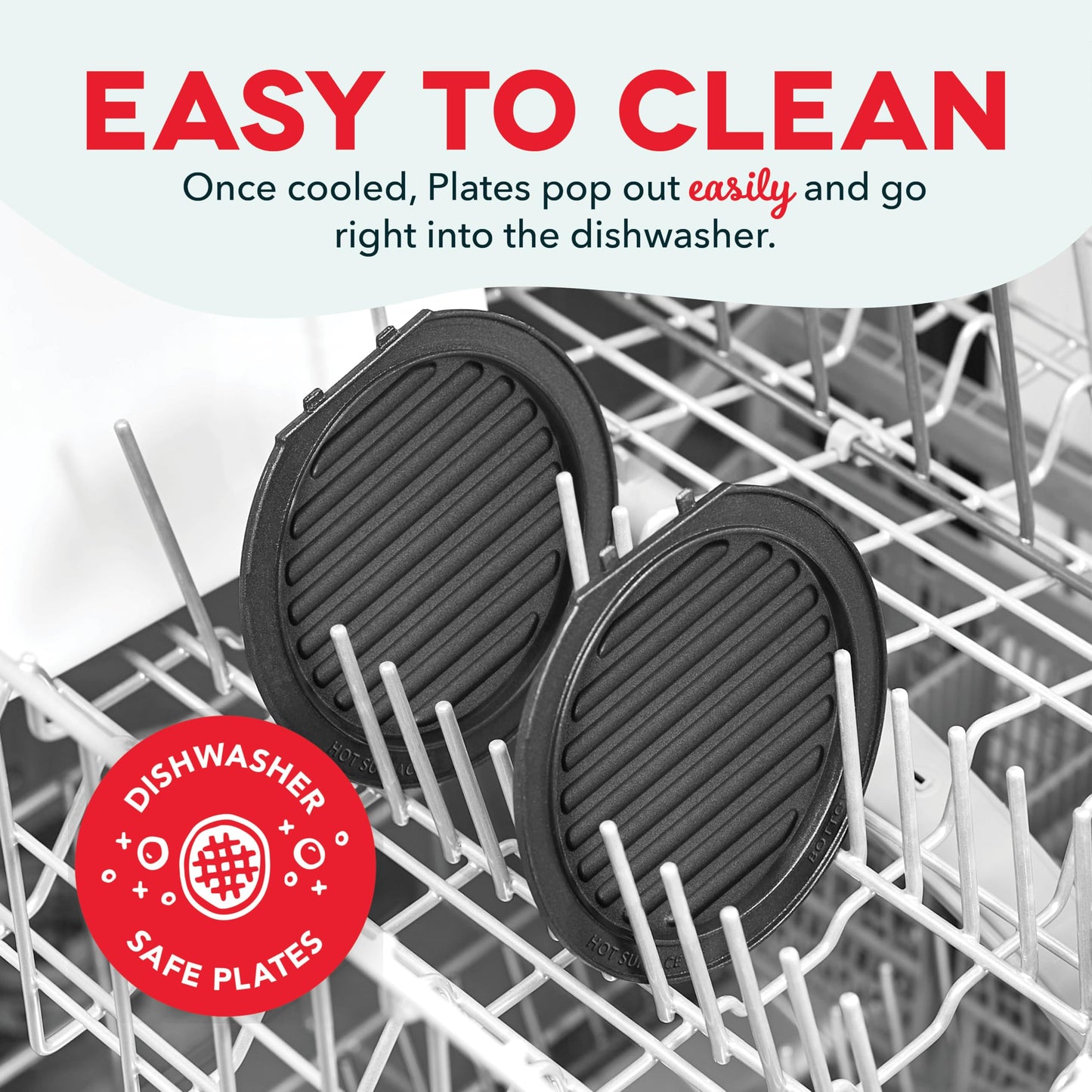 DASH Multimaker Mini System Two 4” Nonstick Removable Waffle Plates (Gingerbread & Snowflake) - 2Pc Plate Pack for Waffle Iron & Griddle, Compatible with Dash MultiMaker Mini System, Nonstick Surface