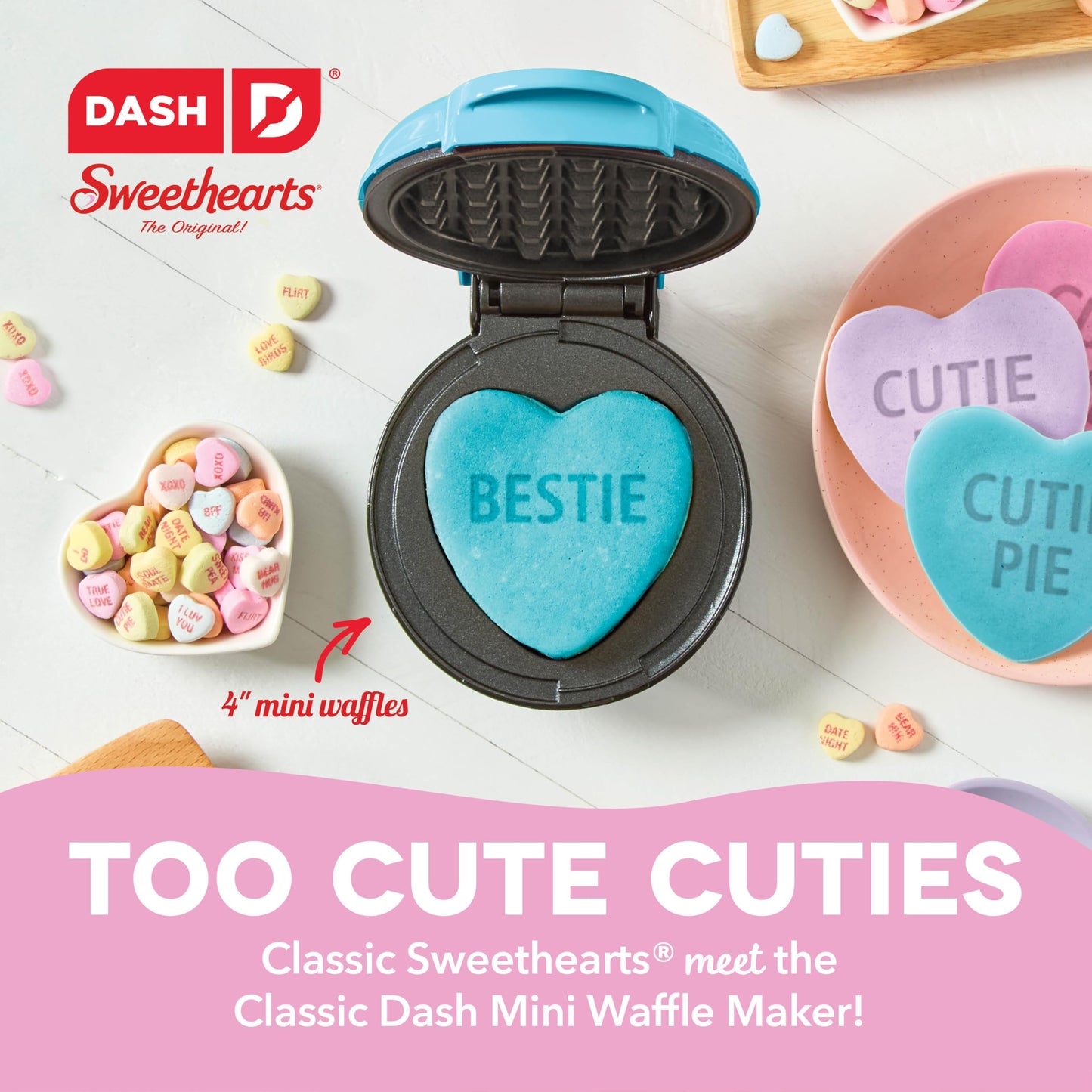 DASH Mini Maker for Individual Waffles, Hash Browns, Keto Chaffles with Easy to Clean, Non-Stick Surfaces, 4 Inch, White Pineapple