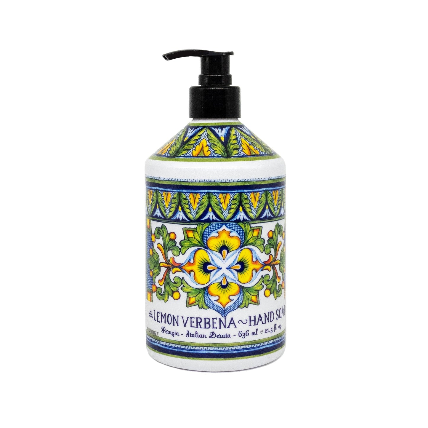 Perugia Italienische Deruta-Handseife - 650 ml-Flaschen - 8er-Pack - Lavendel, Süßorange, Zitronenverbene und Oliventhymian